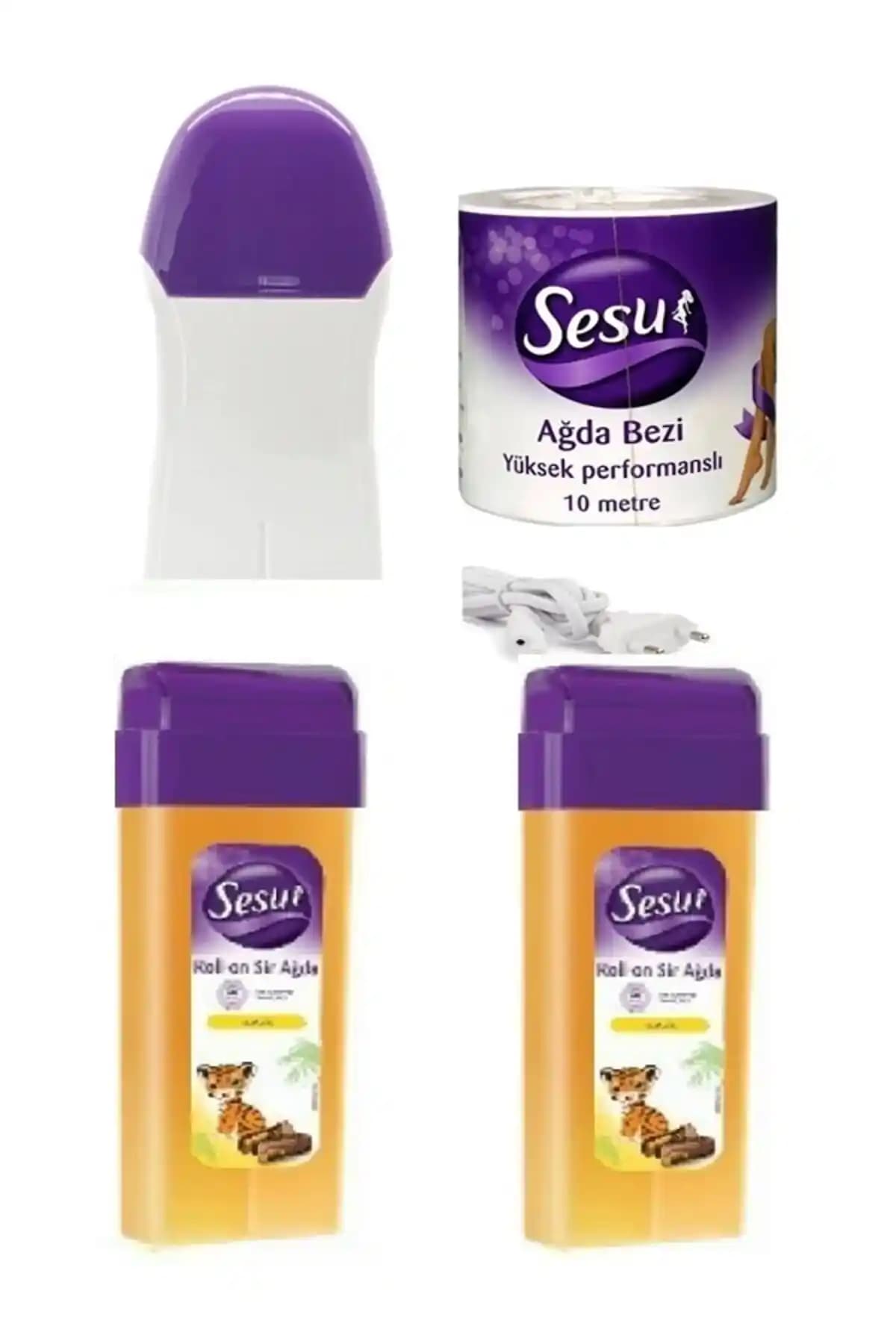 Sesu Roll-On Kartuş Ağda Pudralı Seti (Normal Cilt) – Makine, Bez ve Kartuşlar
