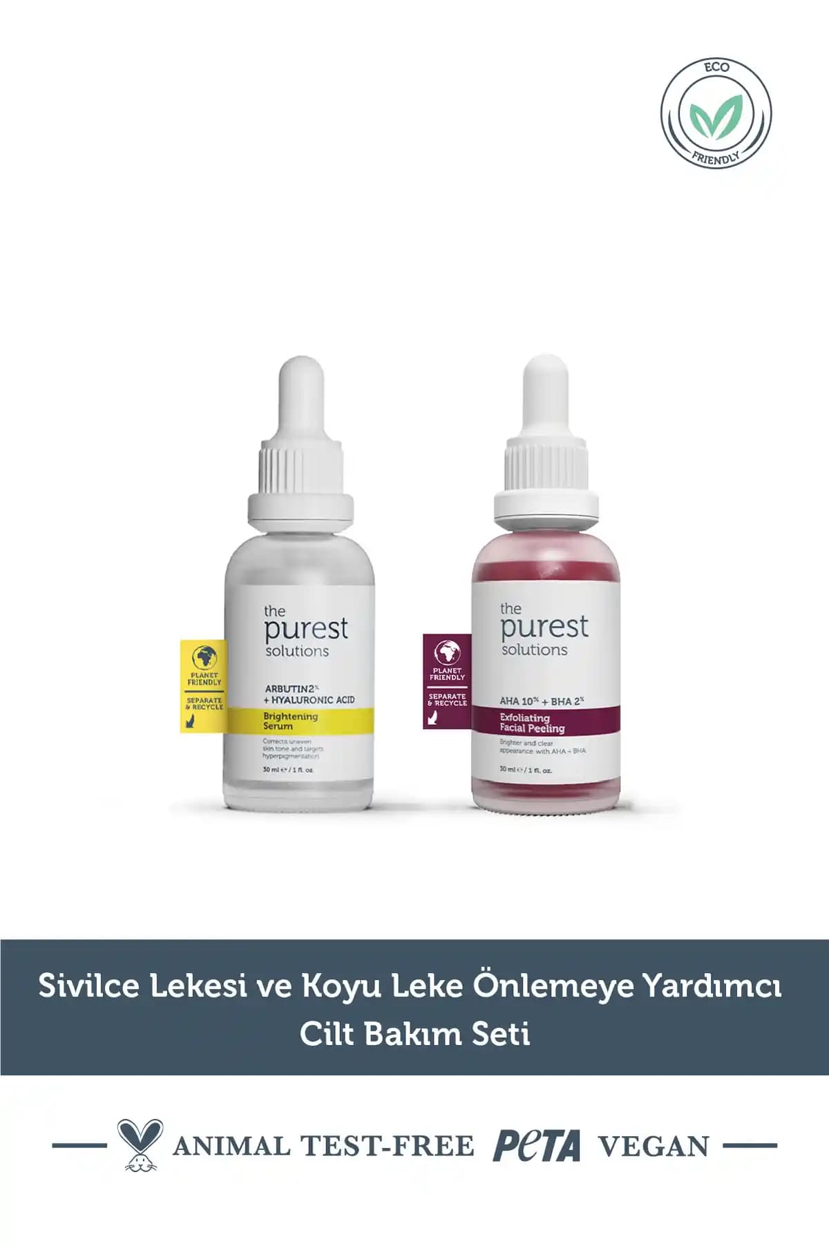 The Purest Solutions: AHA ve BHA İçerikli Arbutinli Cilt Aydınlanma ve Ton Eşitleme Seti