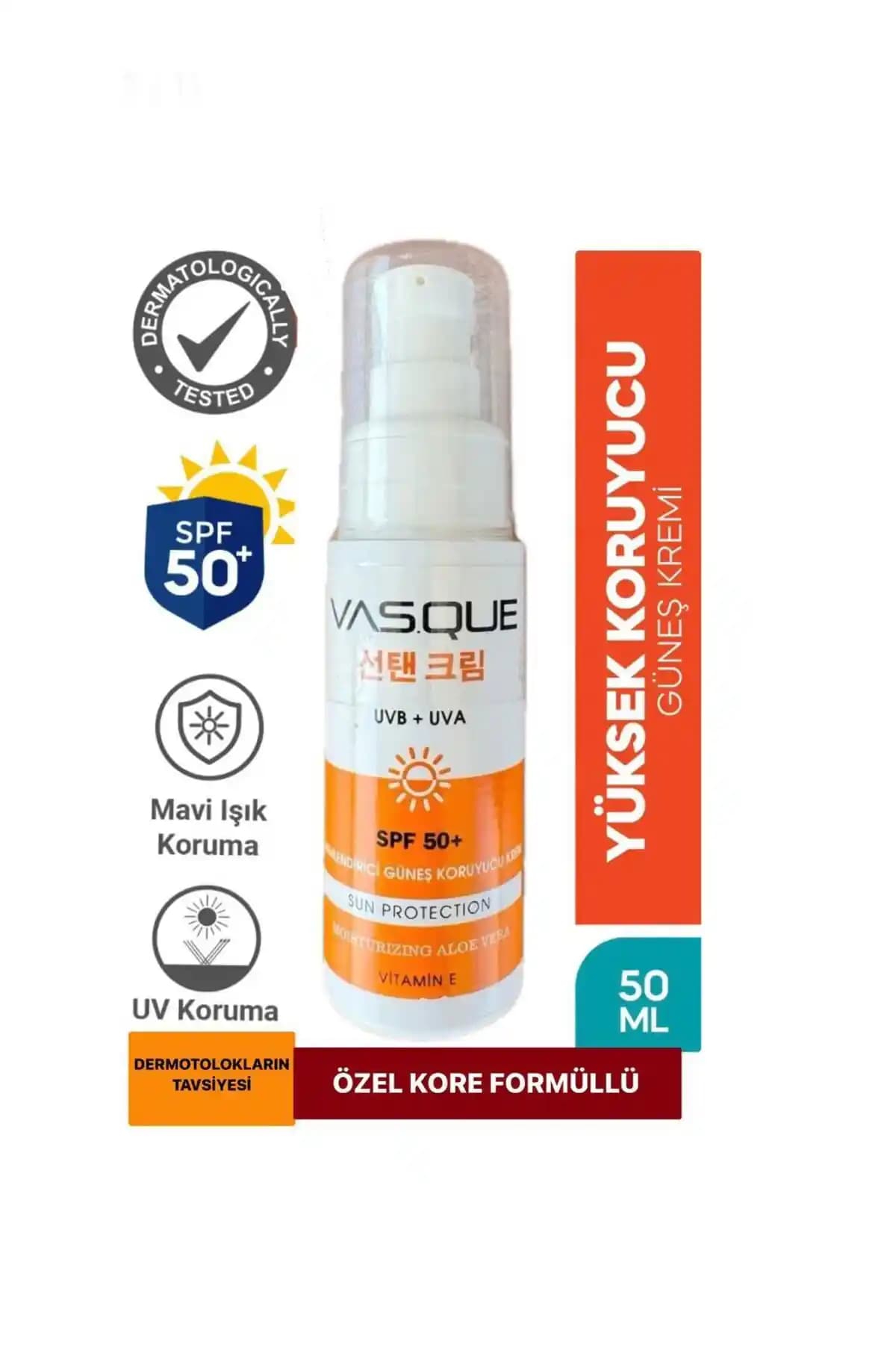 VAS.QUE Leke Karşıtı Güneş Kremi SPF50+ Yüz ve Vücut - Kore Formüllü, Hafif Dokulu