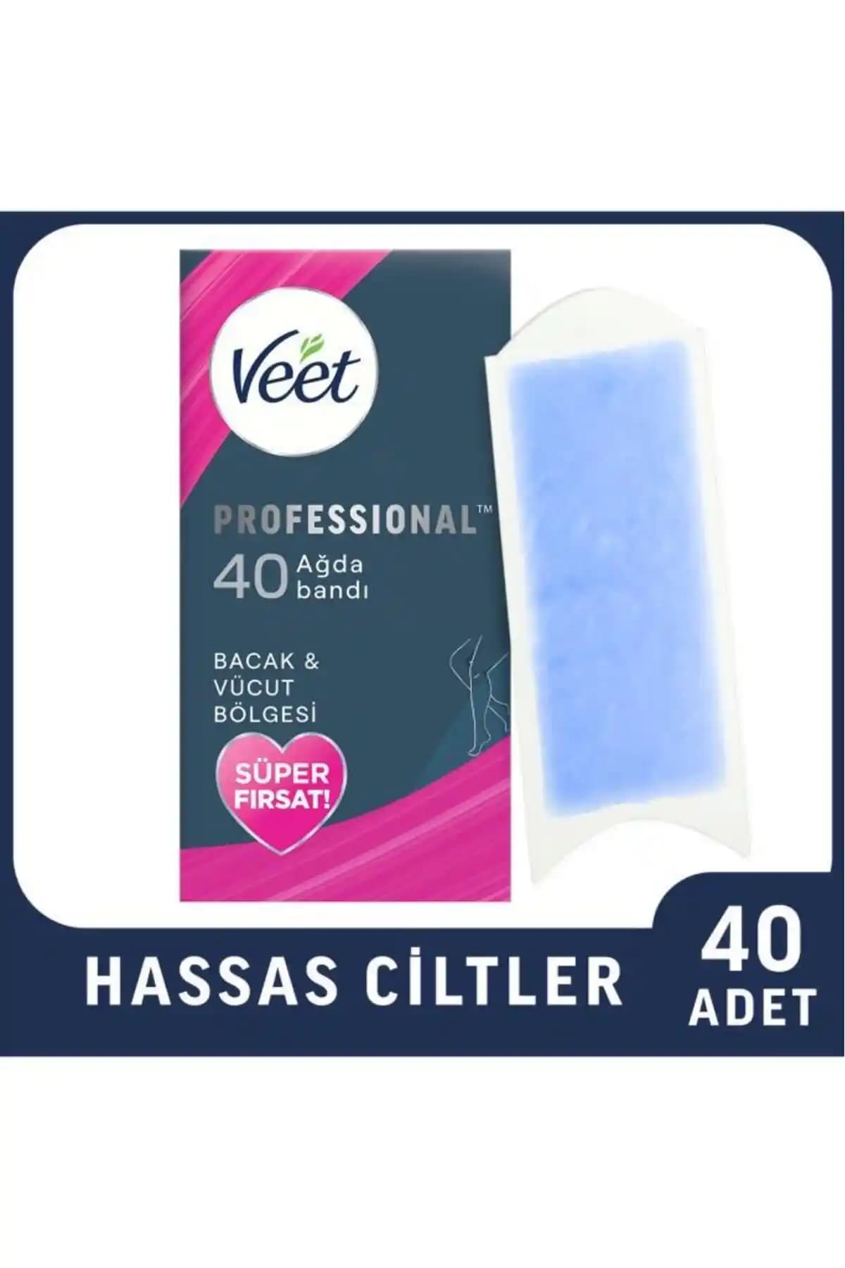 Veet Professional Ağda Bandı Hassas Ciltler için Bacak ve Vücut İçin Kökten Alma Çözümü