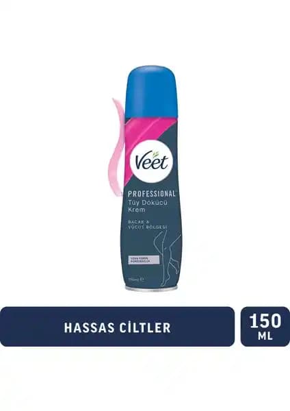 Veet Tü dökücü Püskürtme Krem: Hassas Ciltler İçin Aloe Vera ve E Vitaminli Formül