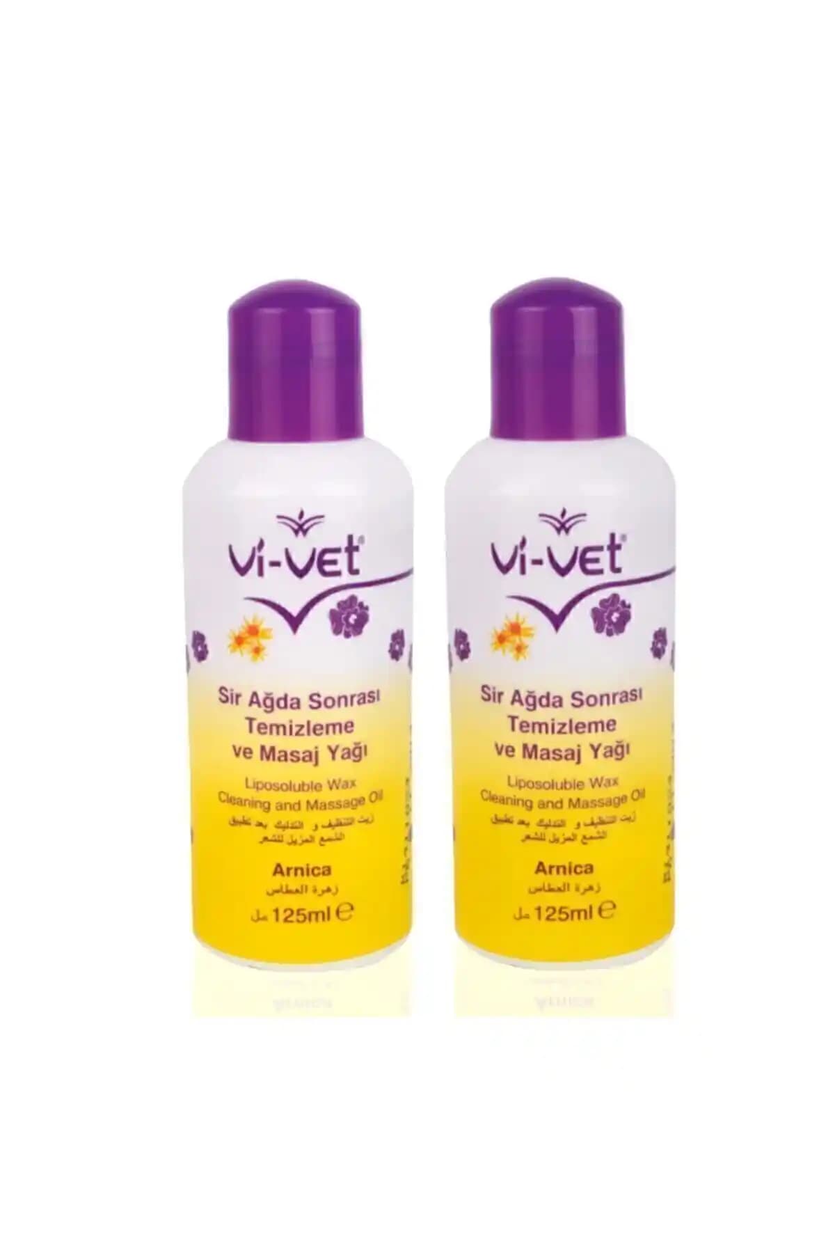 Vi Vet Arnica Ağda Sonrası Temizleme ve Masaj Yağı – Organik, Türkiye Menşeli, 2x125 ml