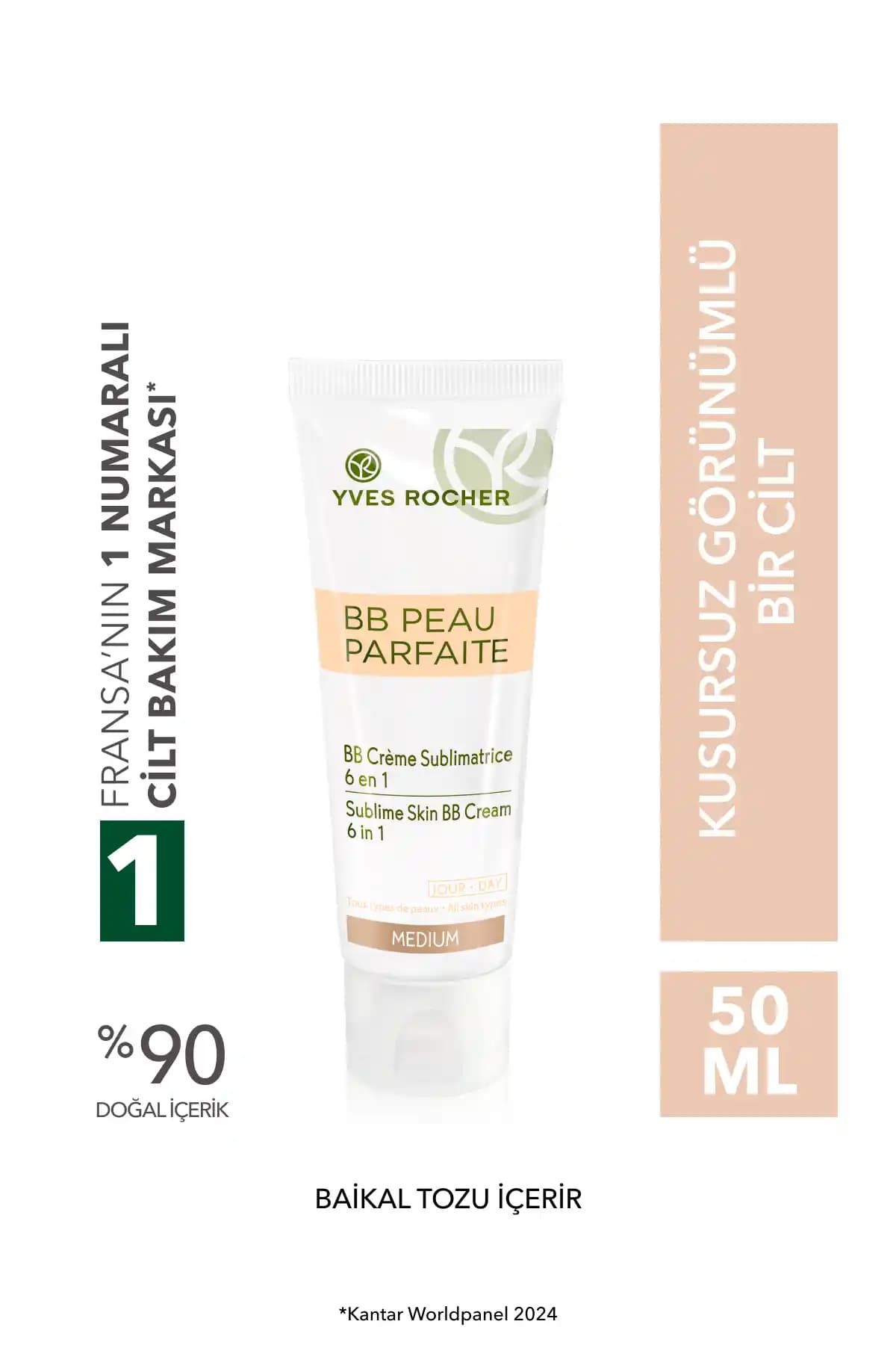 Yves Rocher 6 Etki 1 Arada Kusursuzlaştırıcı BB Krem – Tüm Cilt Tipleri için 50 ml