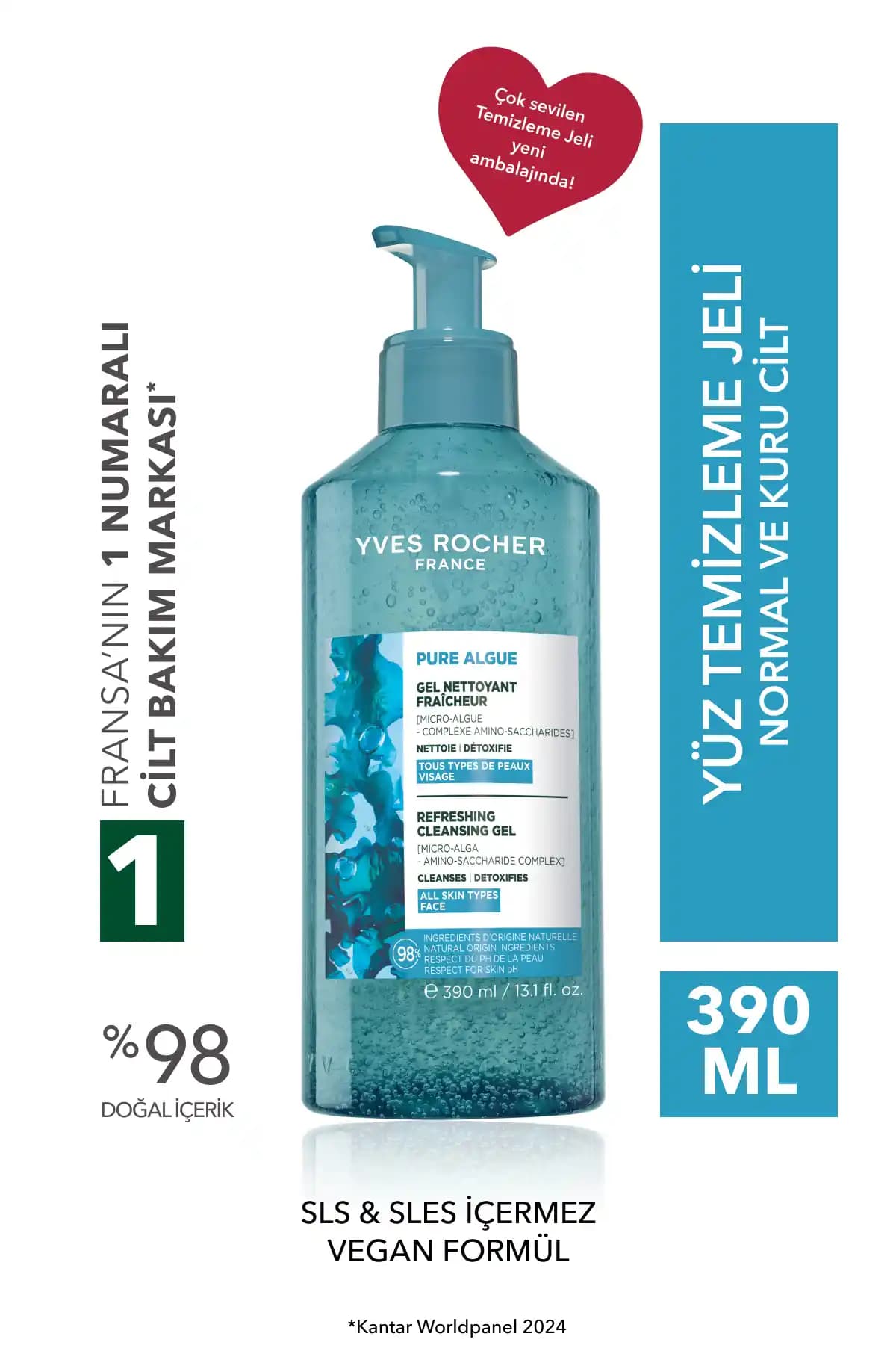 Yves Rocher Antioksidan Yüz Yıkama Jeli: Normal Kuru Ciltler İçin Prebiyotik Nem Dengeleyici