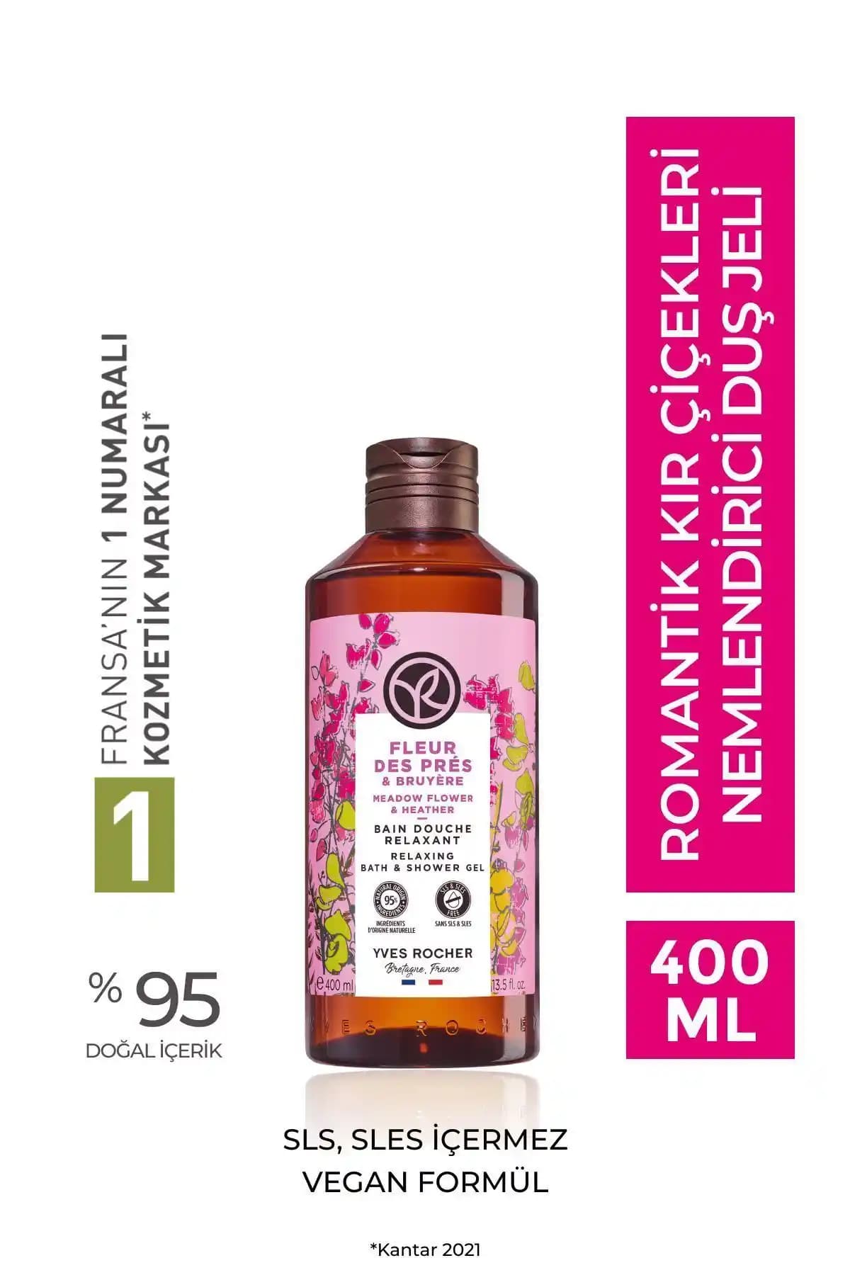 Yves Rocher Duş Jeli Nemlendirici Kır Çiçekleri 400 ml: Doğal İçerik ve Alerji Dostu