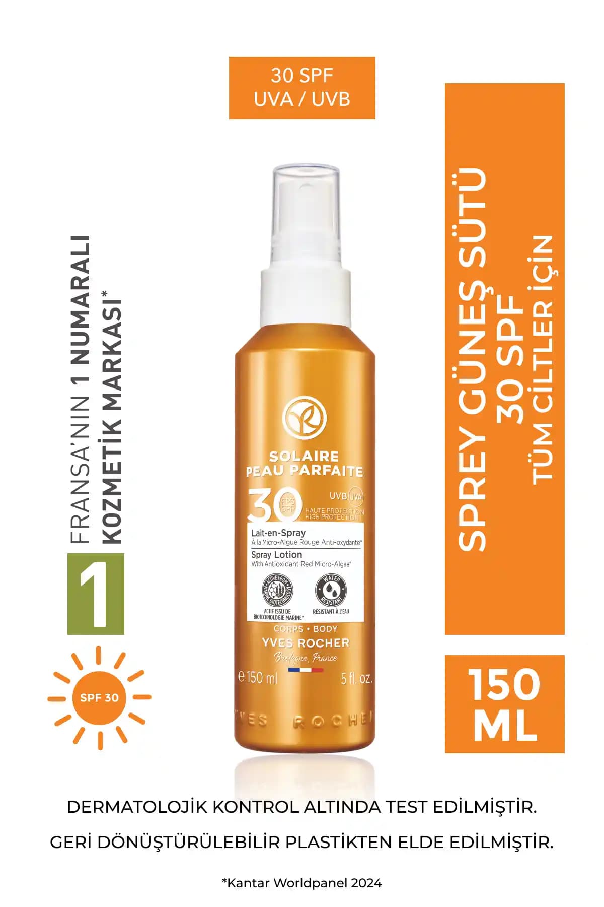 Yves Rocher Vücut Güneş Spreyi SPF 30: Vegan, Su Bazlı Formülle Koruma ve Leke Bakımı