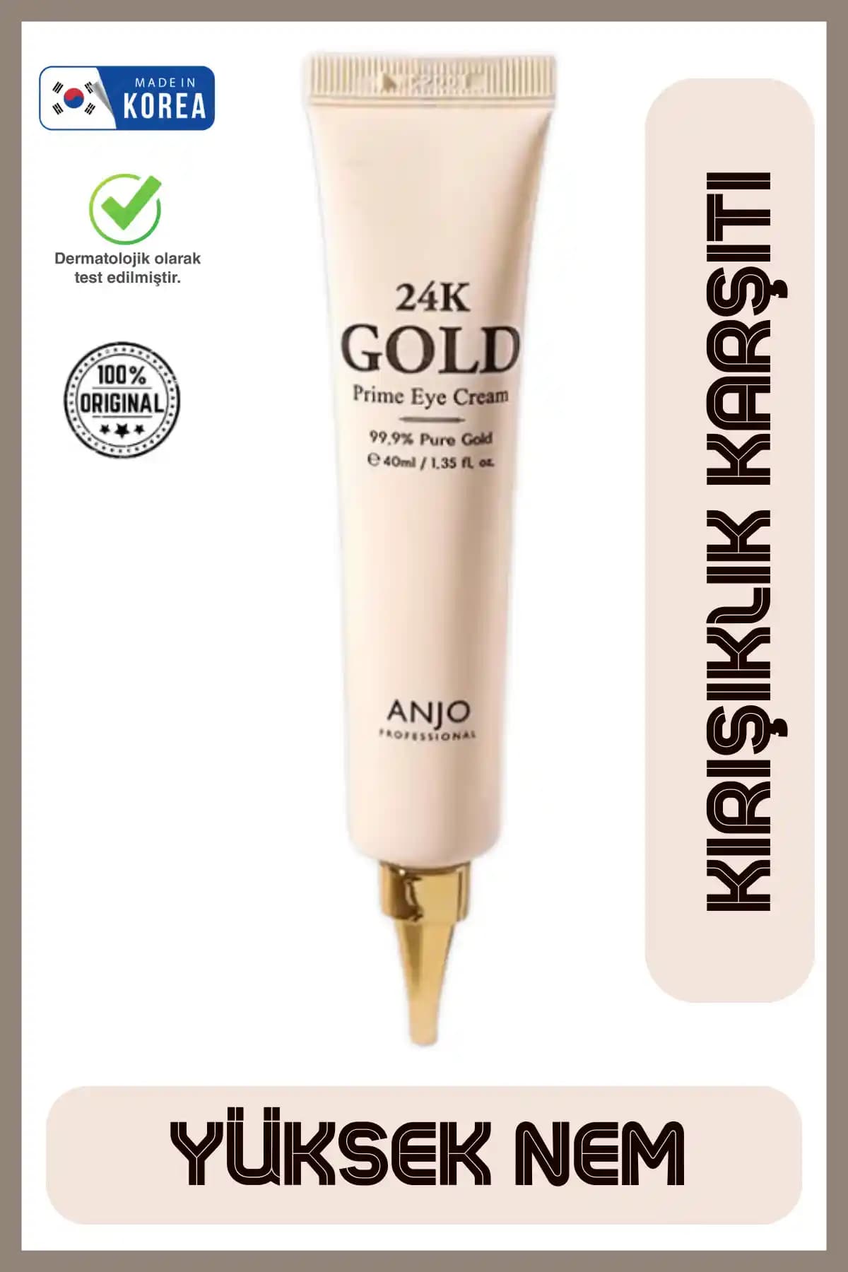Anjo 24k Altın Özlü Kore Göz Kremi ile Yaşlanma Karşıtı ve Yoğun Nemlendirme