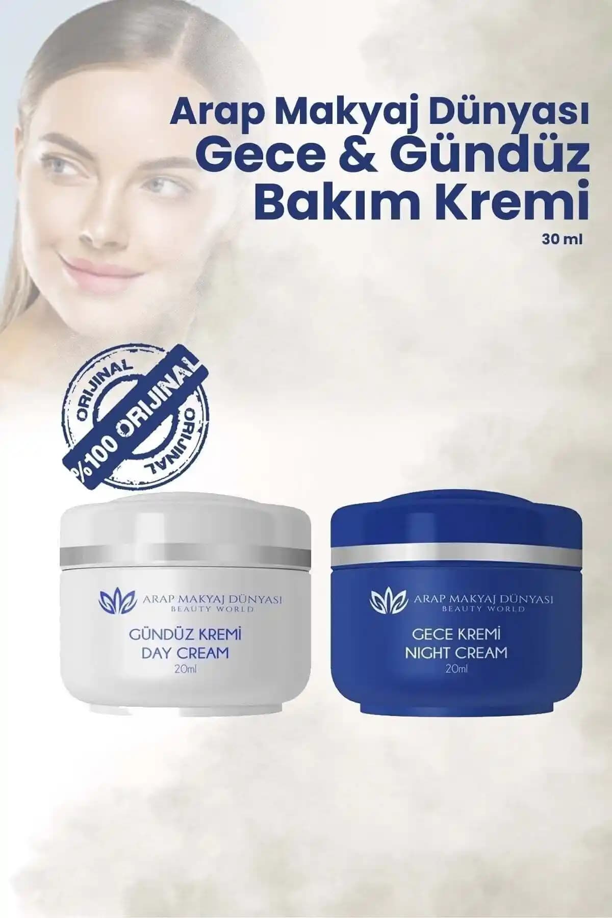 Arap Makyaj Dünyası Gece & Gündüz Yüz Bakım Kremi Hassas Ciltler İçin 2x20ml