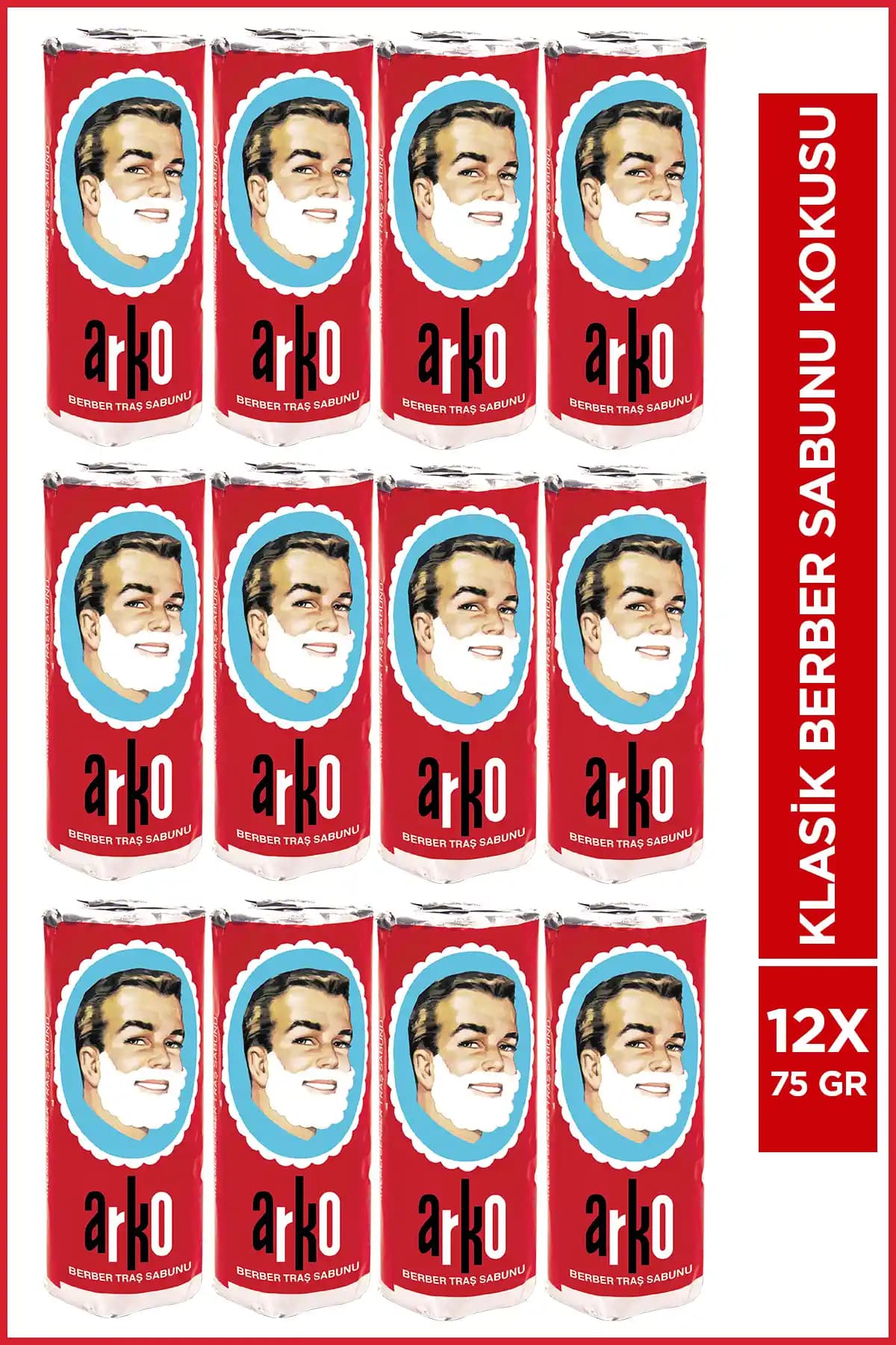 Arko Tıraş Sabunu 12x75 Gr: Hassas Ciltler İçin Anti Alerjik ve Ekonomik Tıraş Çözümü