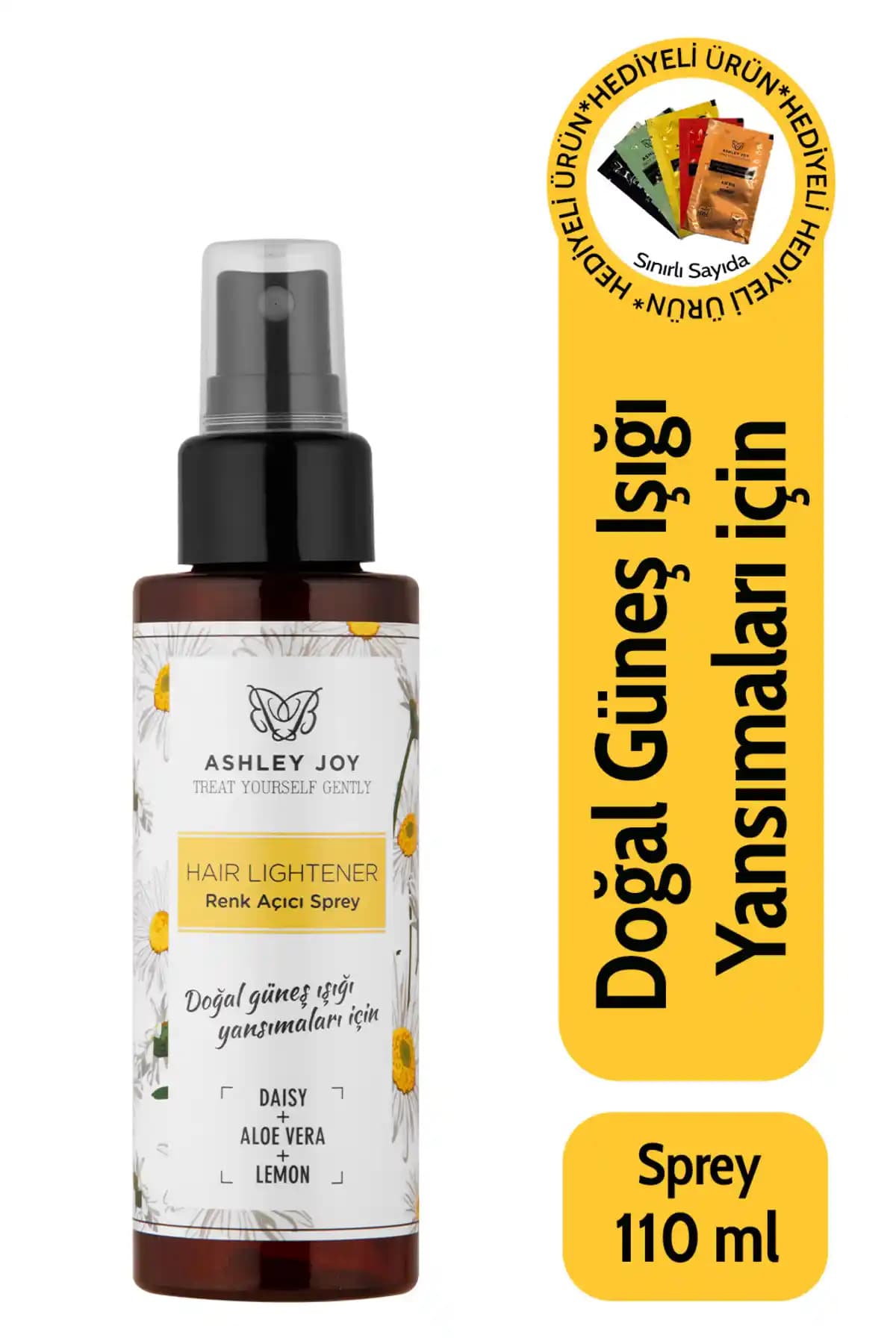 Ashley Joy Doğal Renk Açıcı Sprey 110 ml ile Saçlarda Doğal ve Parlak Işıltılar