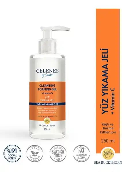 Celenes By Sweden Sea Buckthorn Temizleme Jeli 250 ml - Yağlı ve Karma Ciltler İçin Etkili Temizlik