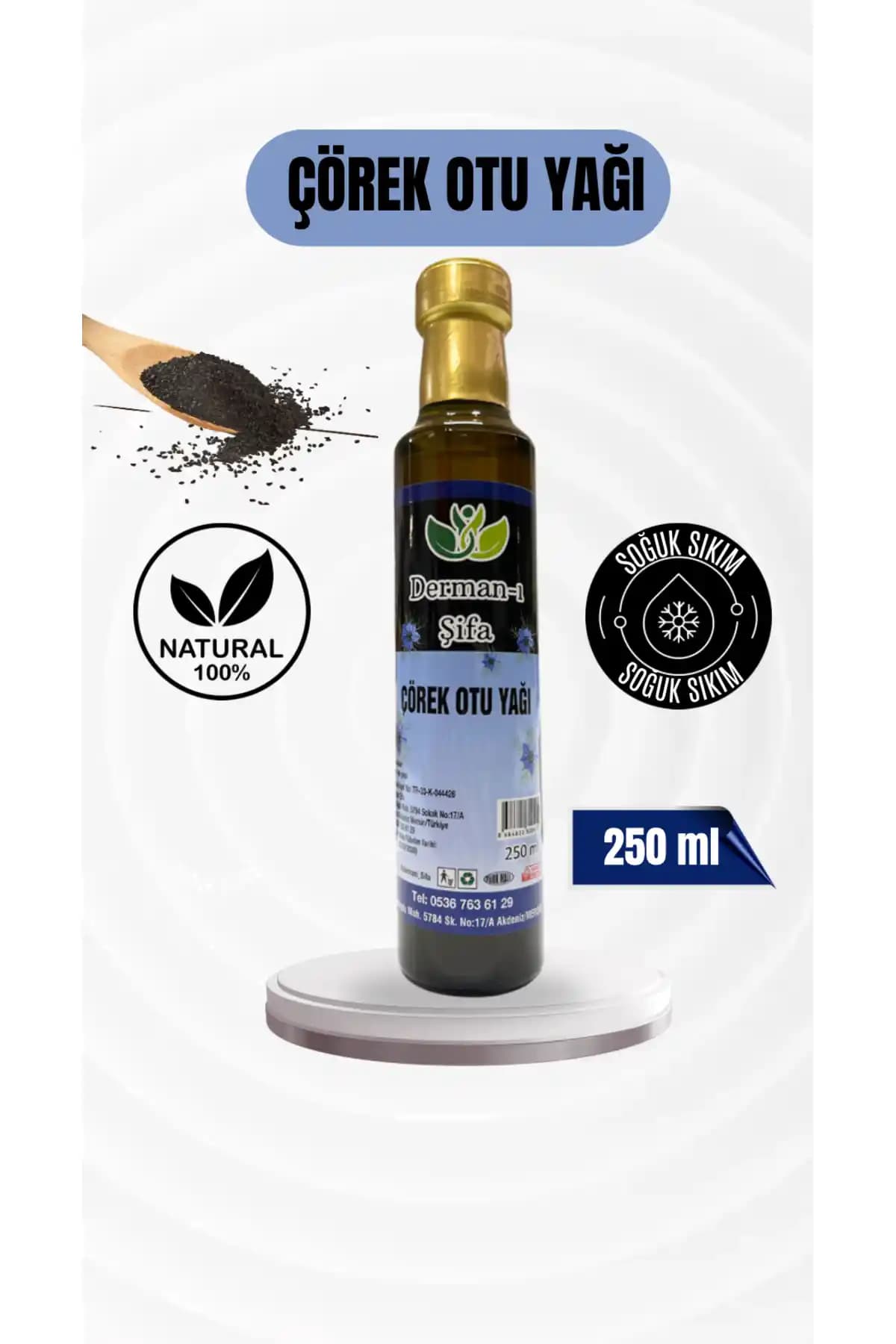 Derman-ı Şifa Çörek Otu Yağı 250 ml Cam Şişe ile Doğal Sağlık ve Güzellik Destekçisi