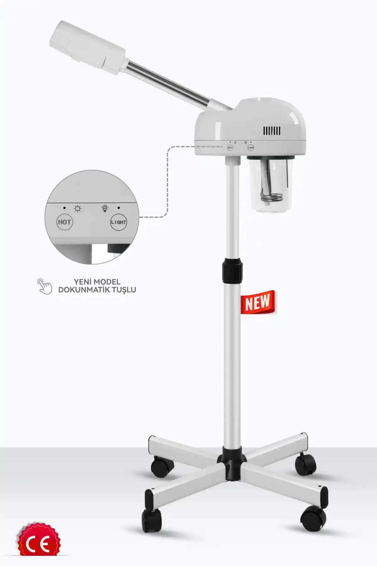 East Medical Ayaklı ve Ozonlu Şarjlı Yüz Buhar Makinesi ile Etkili Cilt Bakımı