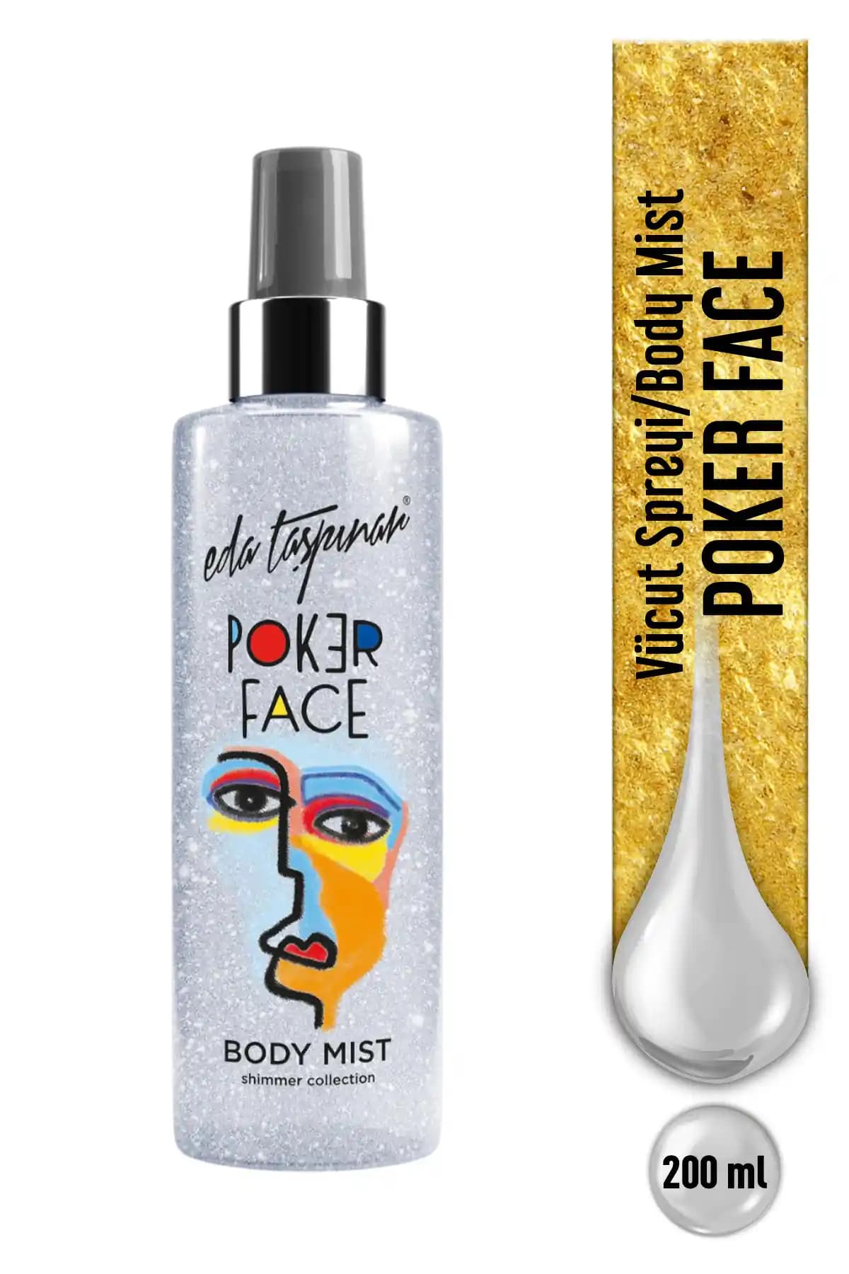 Eda Taşpınar Poker Face Simli Body Mist 200ml: Işıltılı ve Meyvemsi Vücut Spreyi