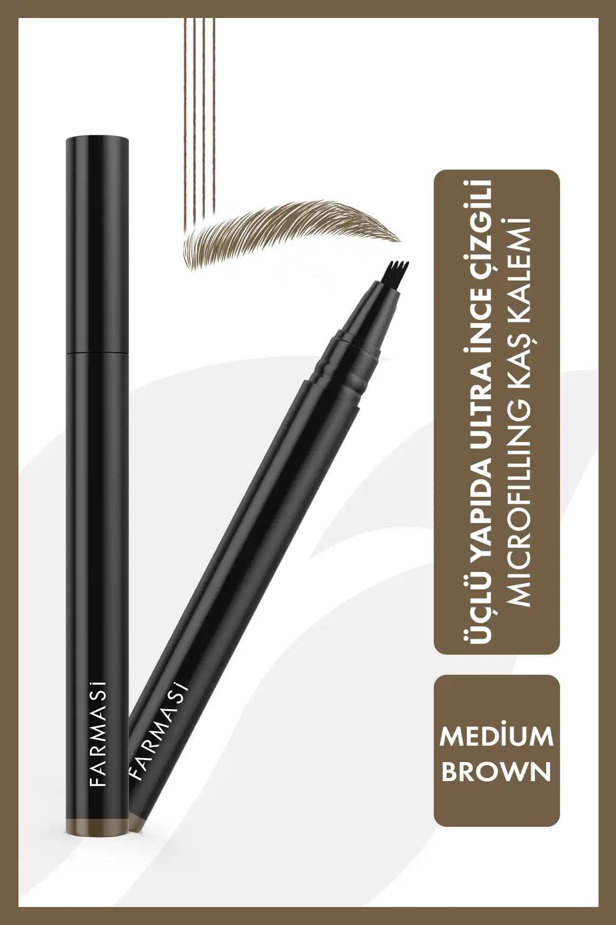 Farmasi Microfilling Kaş Kalemi Medium Brown ile Doğal ve Kalıcı Kaş Görünümü