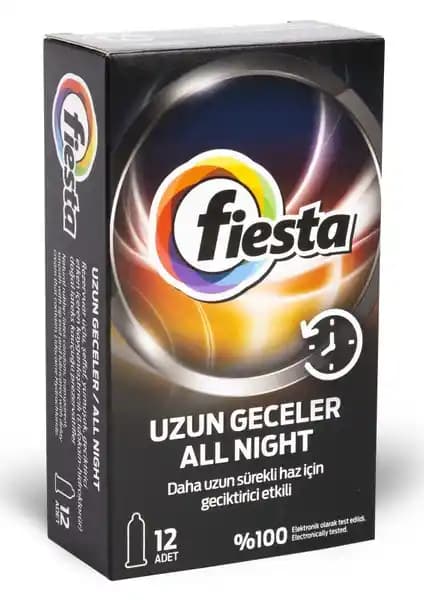 Fiesta Allnight 12'li Prezervatif: Geciktirici Özellikli Güvenli Koruma Ürünü
