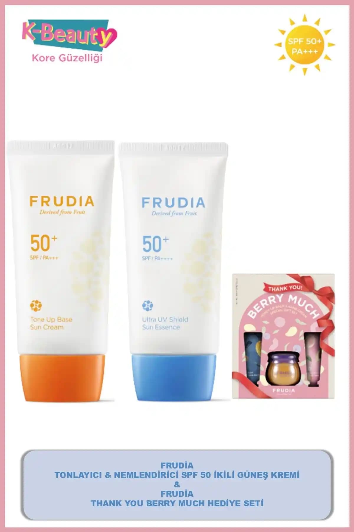 Frudia Tonlayıcı & Nemlendirici SPF 50 Güneş Kremi ve Thank You Berry Much Hediye Seti Özellikleri