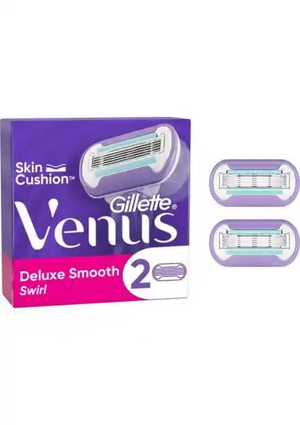 Gillette Venus Extra Smooth Swirl 2 Adet Yedek Başlık ile Kadın Tıraşında Üstün Konfor