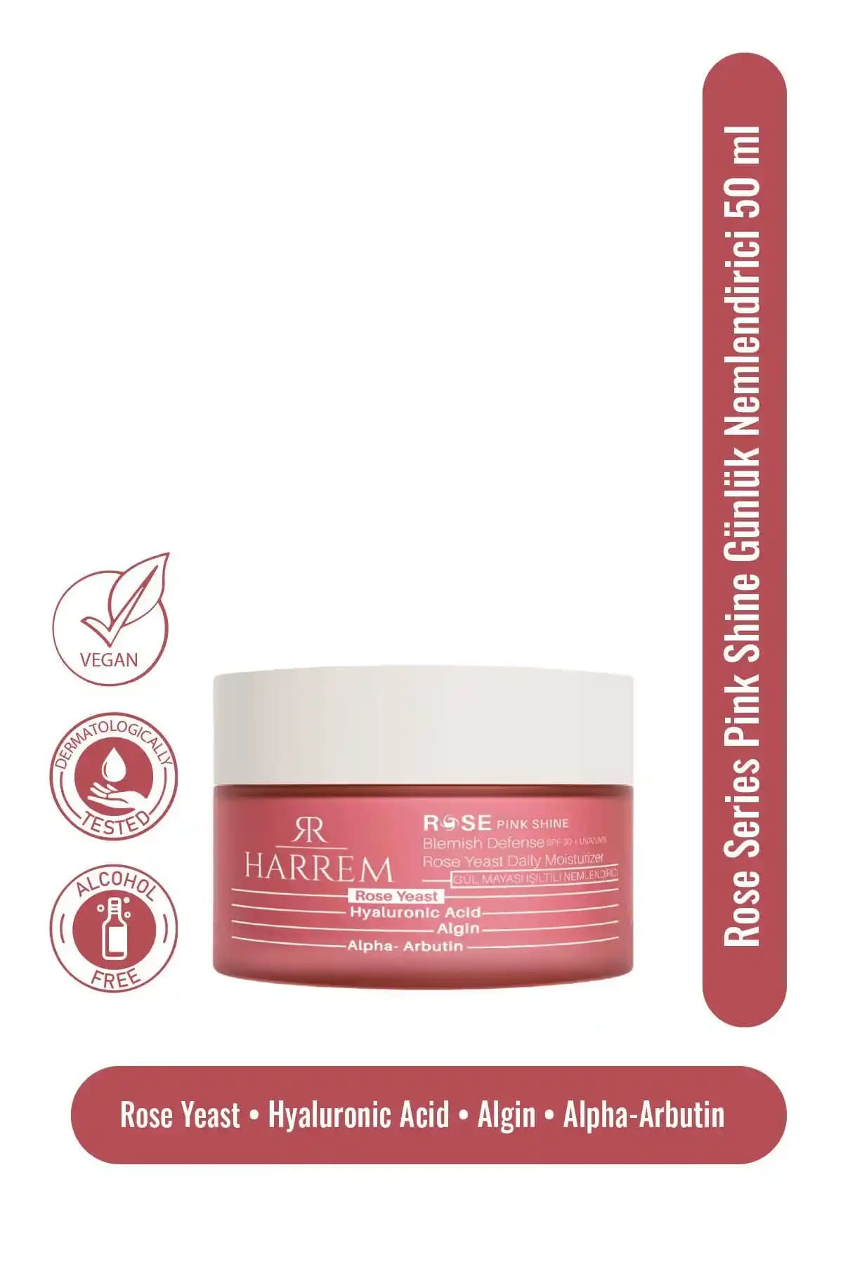 Harrem Rose Series Pink Shine Günlük Nemlendirici 50 ML ile Doğal Işıltılı Cilt Bakımı