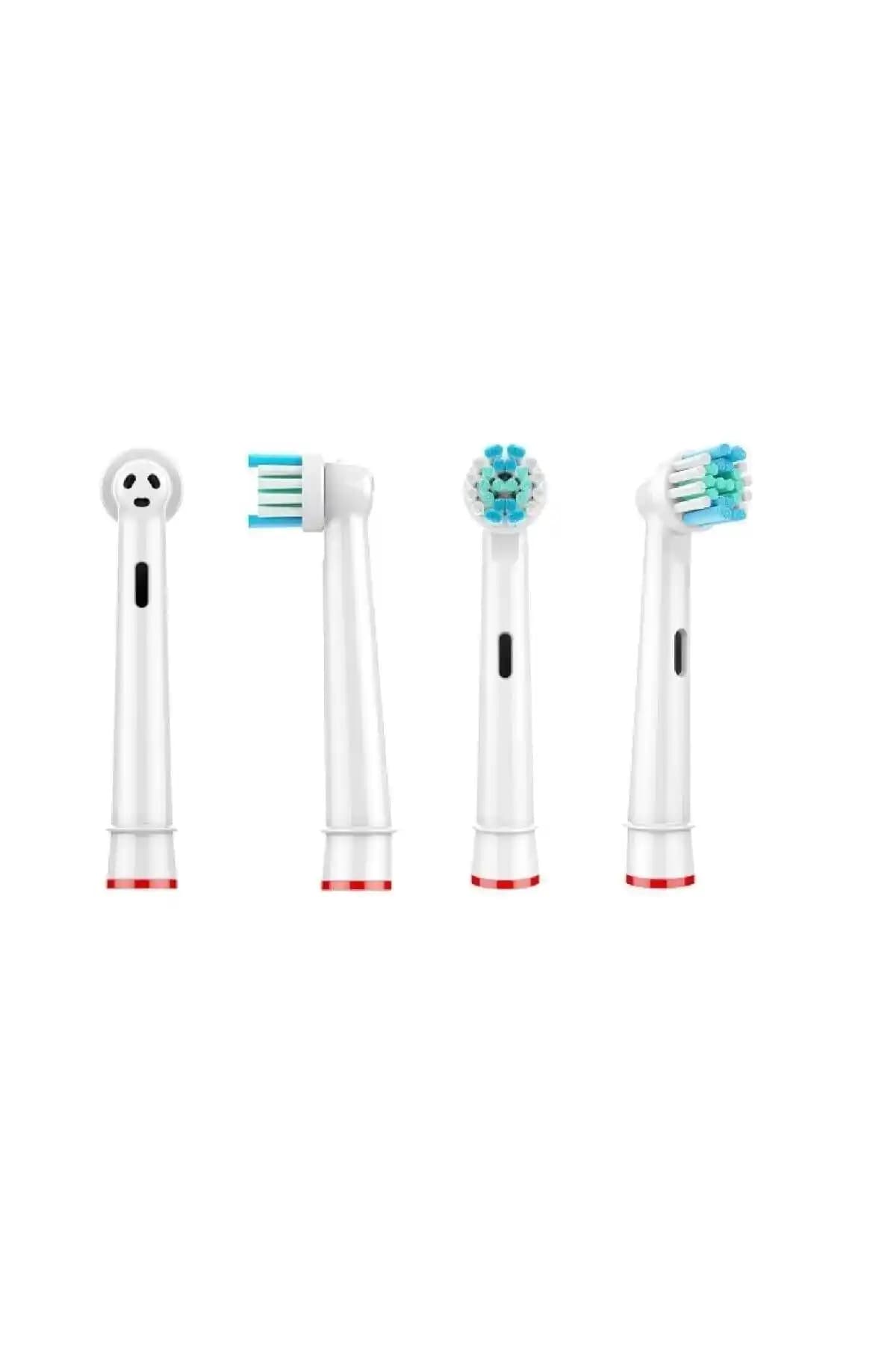 hepsiofis 4'lü Yedek Diş Fırçası Başlığı - Şarjlı Diş Fırçalarıyla Uyumlu Orta Sertlikte