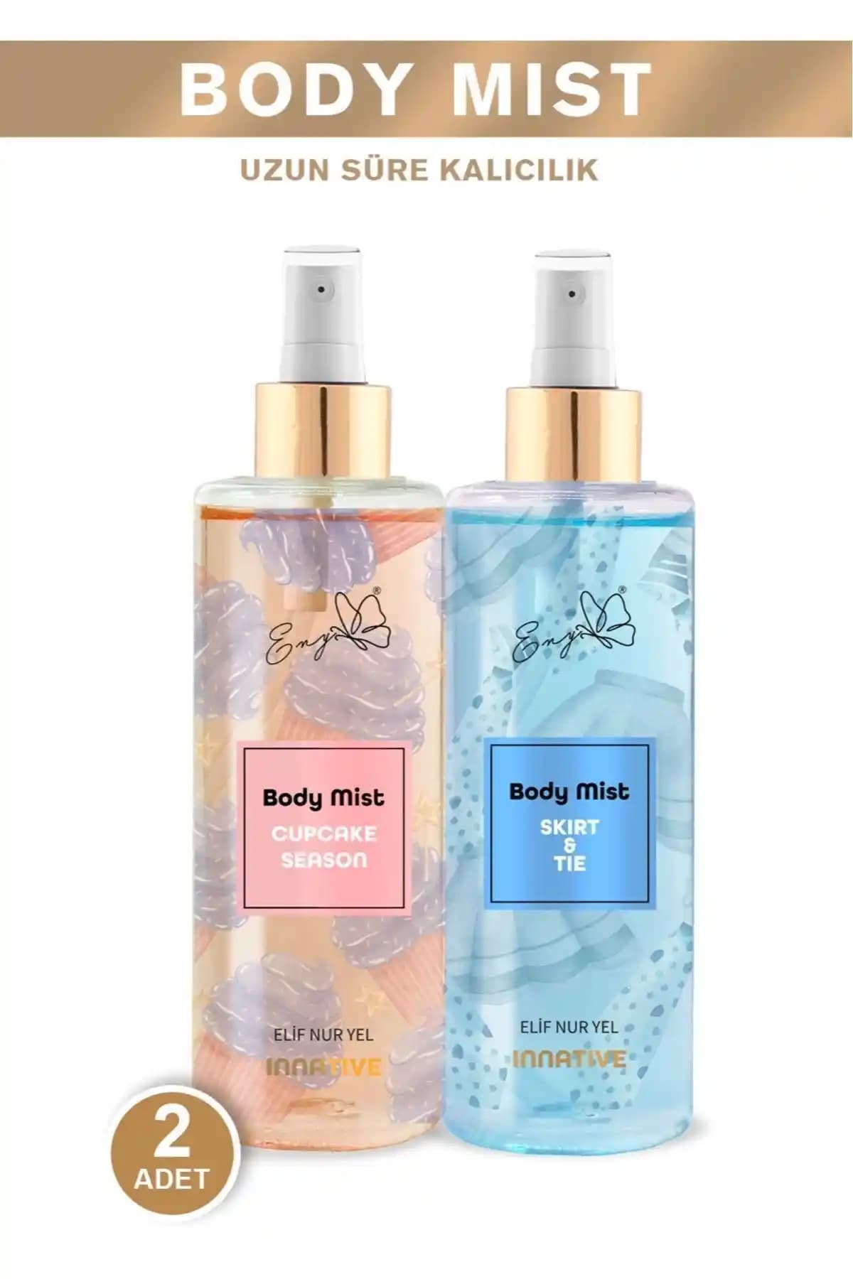 INNATIVE Elif Nur Yel Eny Body Mist Cupcake, Skirt ve Tie Vücut Spreyleri 2x200 ml