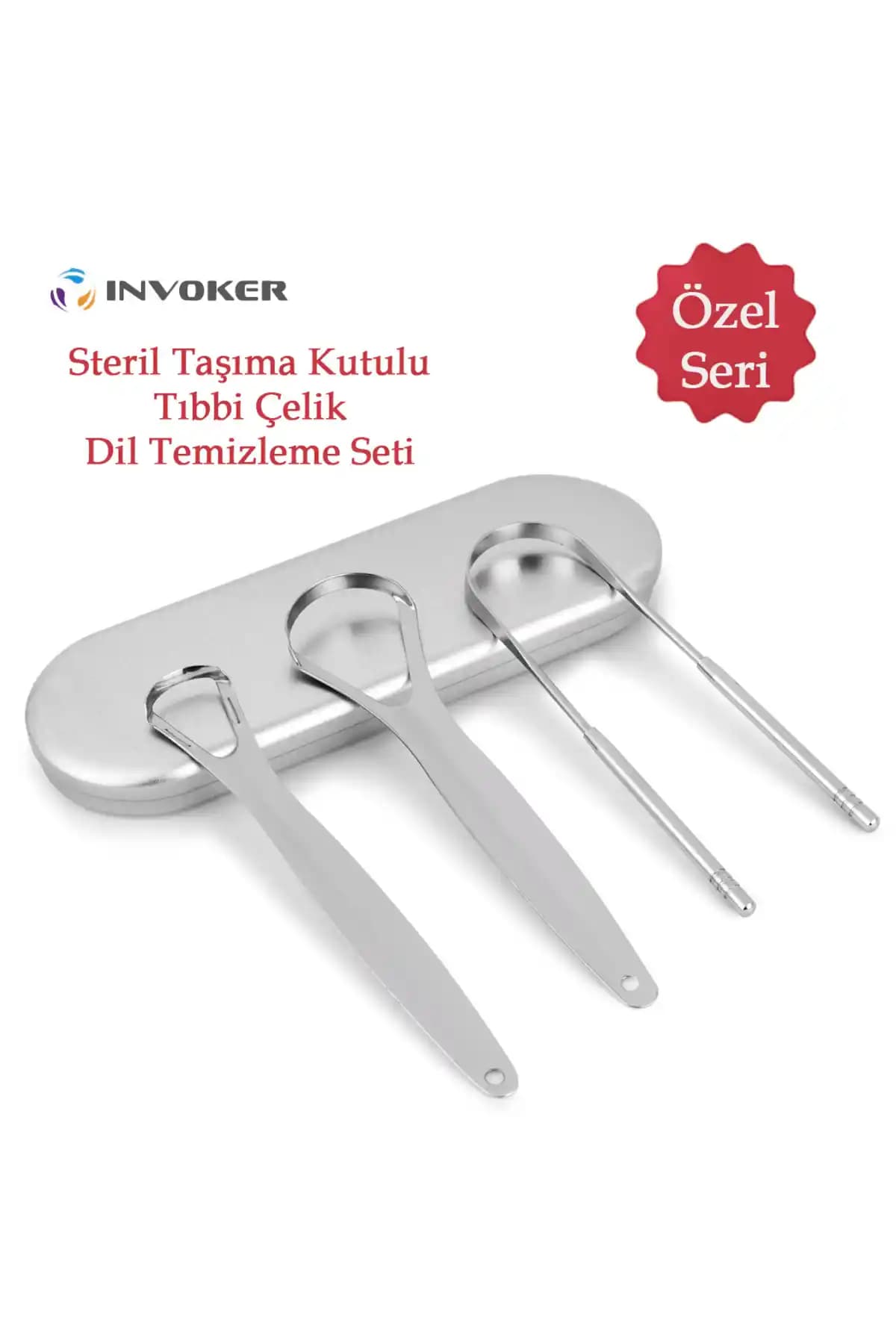 INVOKER Paslanmaz Çelik Dil Temizleme Aparatı ile Etkili Ağız Hijyeni Sağlayın
