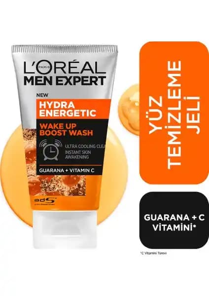 L'Oréal Paris Men Expert Hydra Energetic Wake Up Boost Yüz Temizleme Jeli ile Erkek Cilt Bakımı