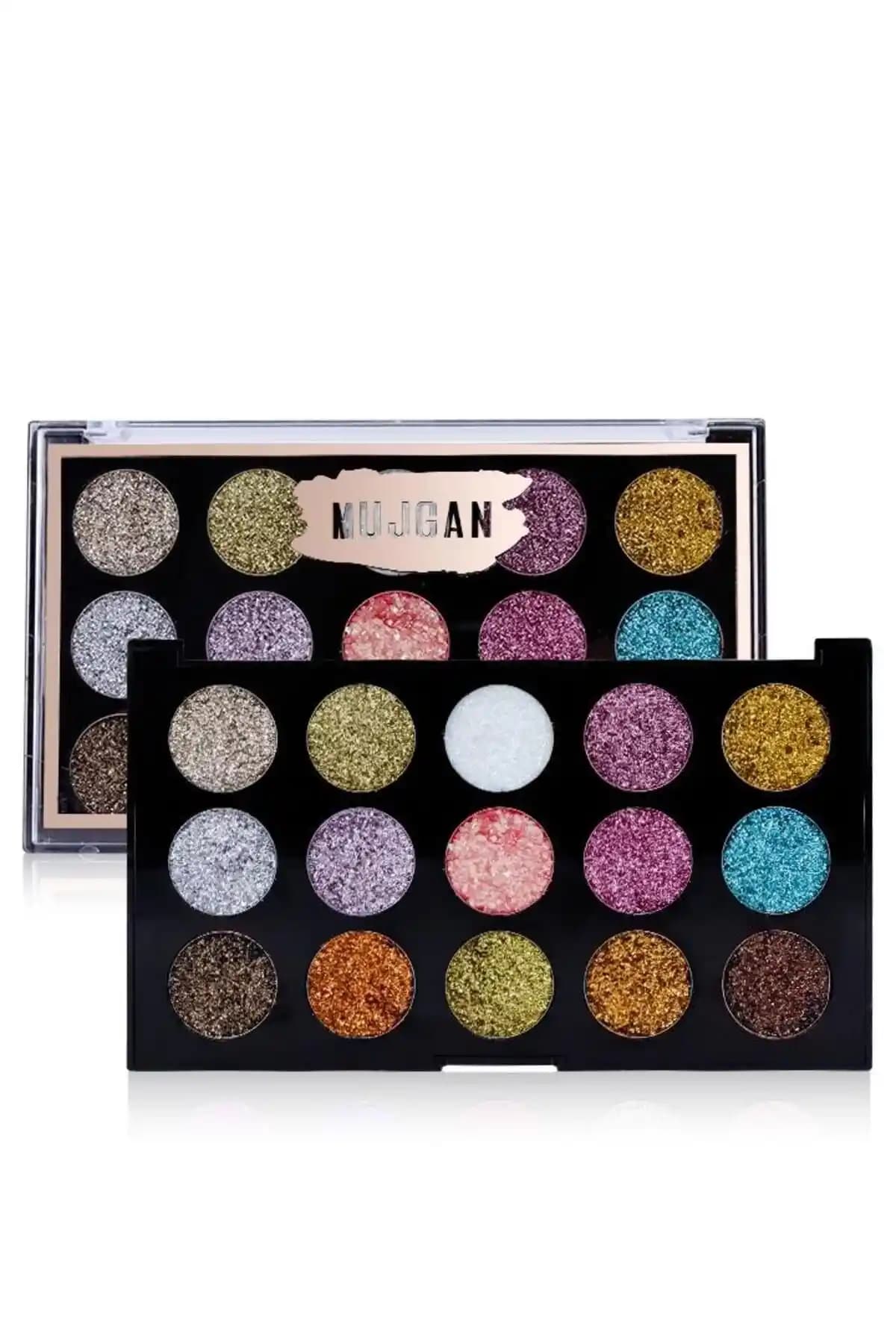MUJGAN Glitter 15'li Simli Far Paleti No:2 ile Canlı ve Işıltılı Göz Makyajı
