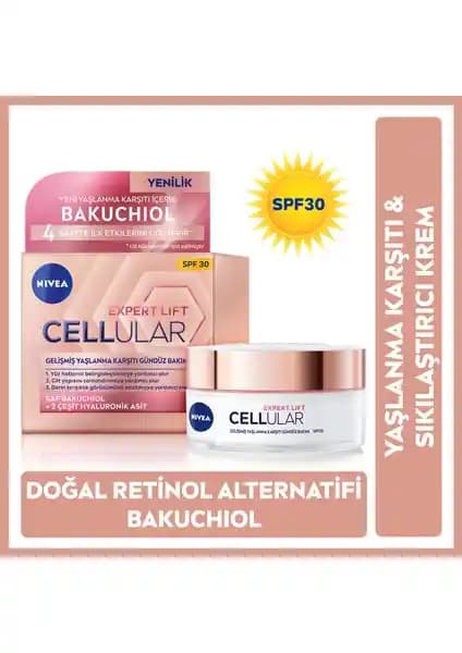 Nivea Cellular Expert Lift Gelişmiş Yaşlanma Karşıtı Gündüz Kremi Doğal Retinol Alternatifi ile