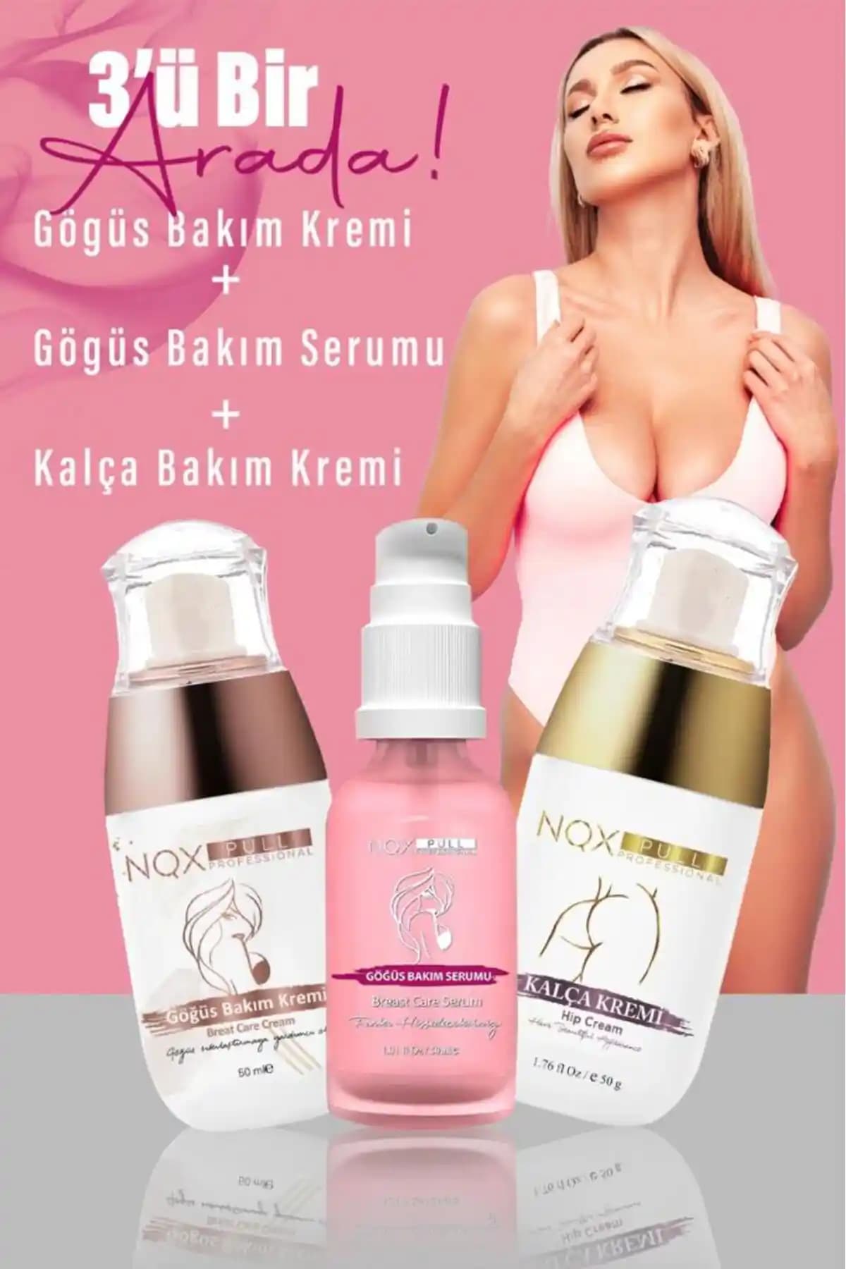 NQX PULL Göğüs Toparlayıcı ve Dolgunlaştırıcı Krem 50 ml - Doğal ve Etkili Bakım