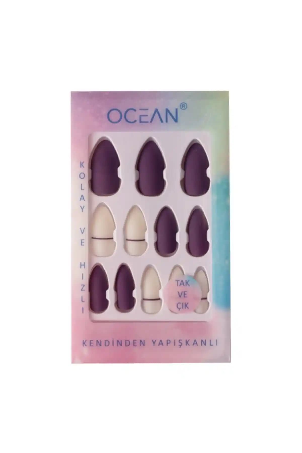Ocean 780 Kendinden Yapışkanlı Mor Takma Tırnak ile Pratik ve Estetik Çözüm
