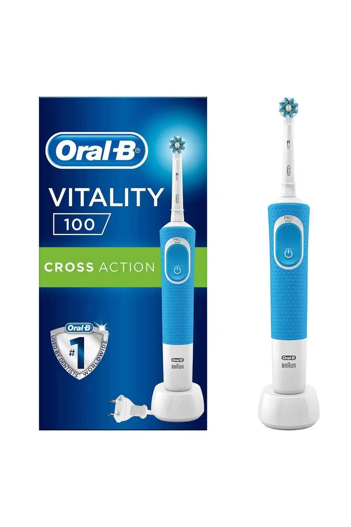 Oral-B D100 Şarj Edilebilir Diş Fırçası Cross Action Mavi: Etkili Temizlik ve Uzun Ömürlü Performans