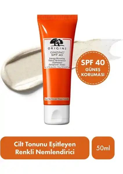 Origins Ginzing SPF 40 Renkli Nemlendirici ile Canlandırıcı ve Güneş Koruması Sağlayan 50 ml Ürün