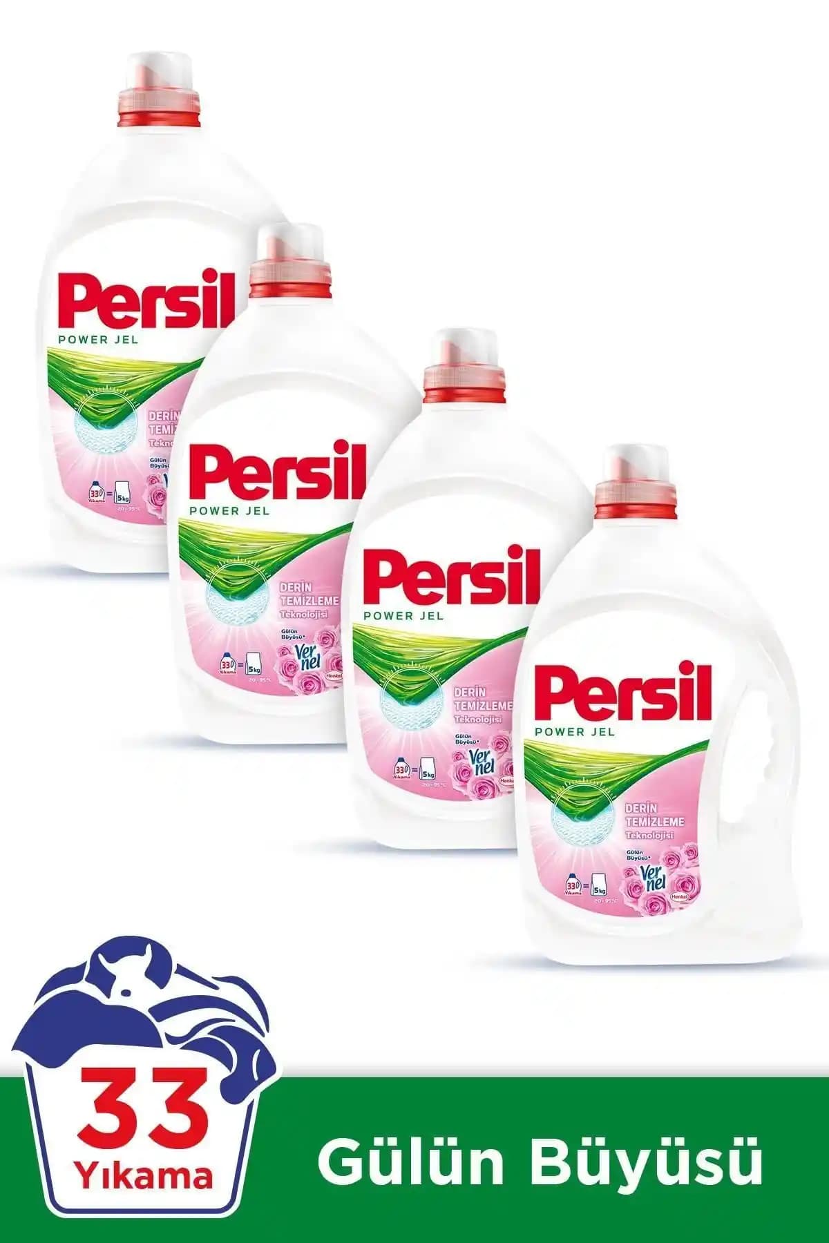Persil Power Jel Sıvı Çamaşır Deterjanı Gülün Büyüsü 33 Yıkama 4'lü Set Özellikleri
