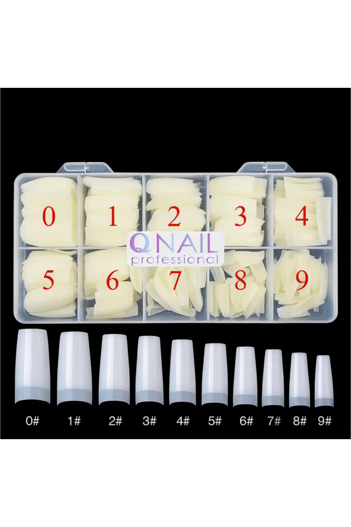 QNAİL PROFESSİONAL 500'lü Kemik Yarım Ay Protez Tırnak Tipsleri ile Doğal Estetik