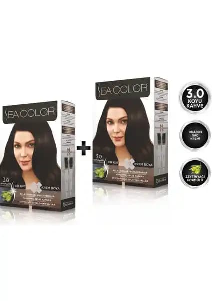 Sea Color 3.0 Koyu Kahve 2'li Set Saç Boyası: Kalıcı ve Canlı Renkler