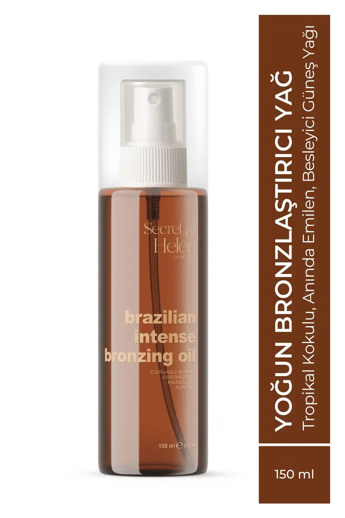 Secret of Helen Brazilian Yoğun Bronzlaştırıcı Yağ 150 ml ile Hızlı ve Doğal Bronzluk