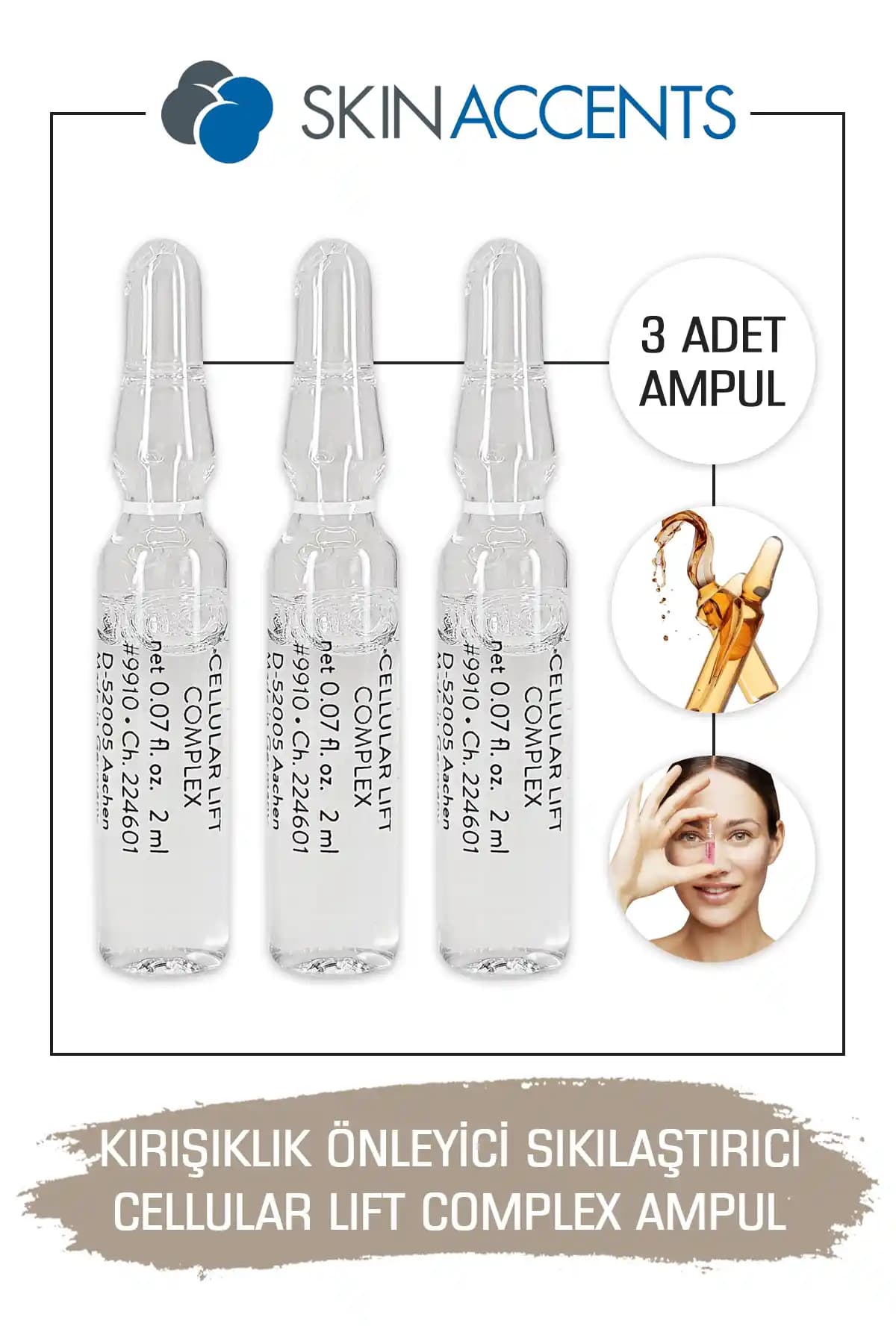 Skin Accents Kırışıklık Giderici ve Sıkılaştırıcı Ampul Cellullar Lift Teknolojisiyle Etkili Bakım