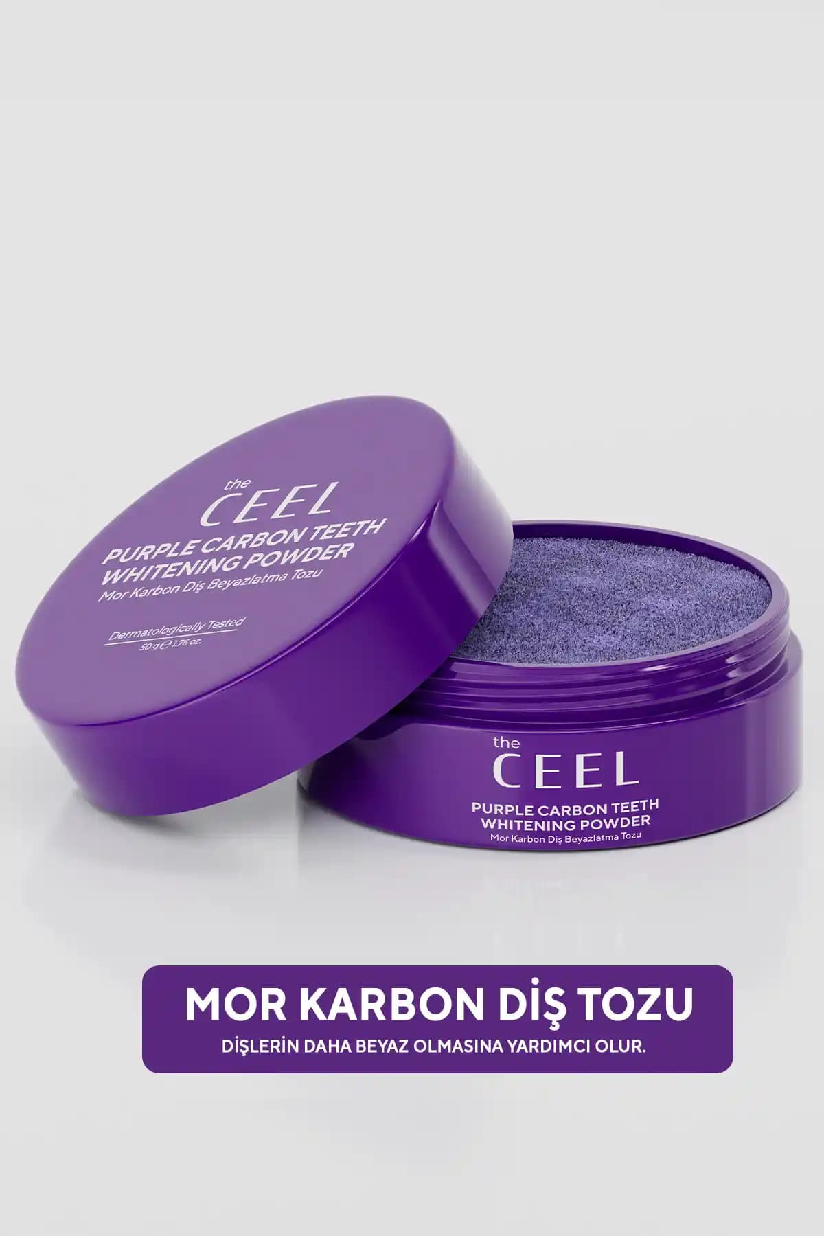 The Ceel Aktif Mor Karbon Diş Tozu 50 gr ile Doğal ve Etkili Diş Beyazlatma