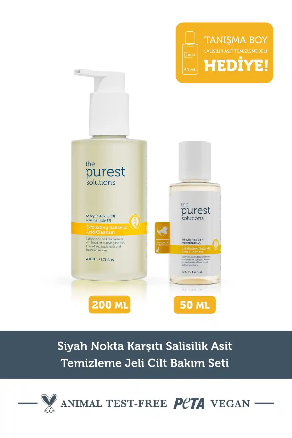 The Purest Solutions Siyah Nokta Karşıtı Salisilik Asit Temizleme Jeli 200 ml Set