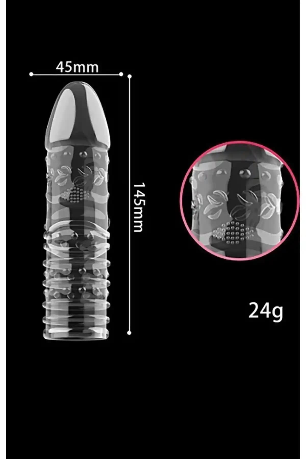 TRAJE DEN Tırtıklı Yeniden Kullanılabilir Silikon Prezervatif ile Cinsel Performans Artışı