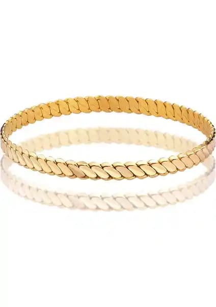 Tuğrul Kuyumculuk 25 Gr Üçlü Adana Burma 22 Ayar İşçiliksiz Altın Bilezik