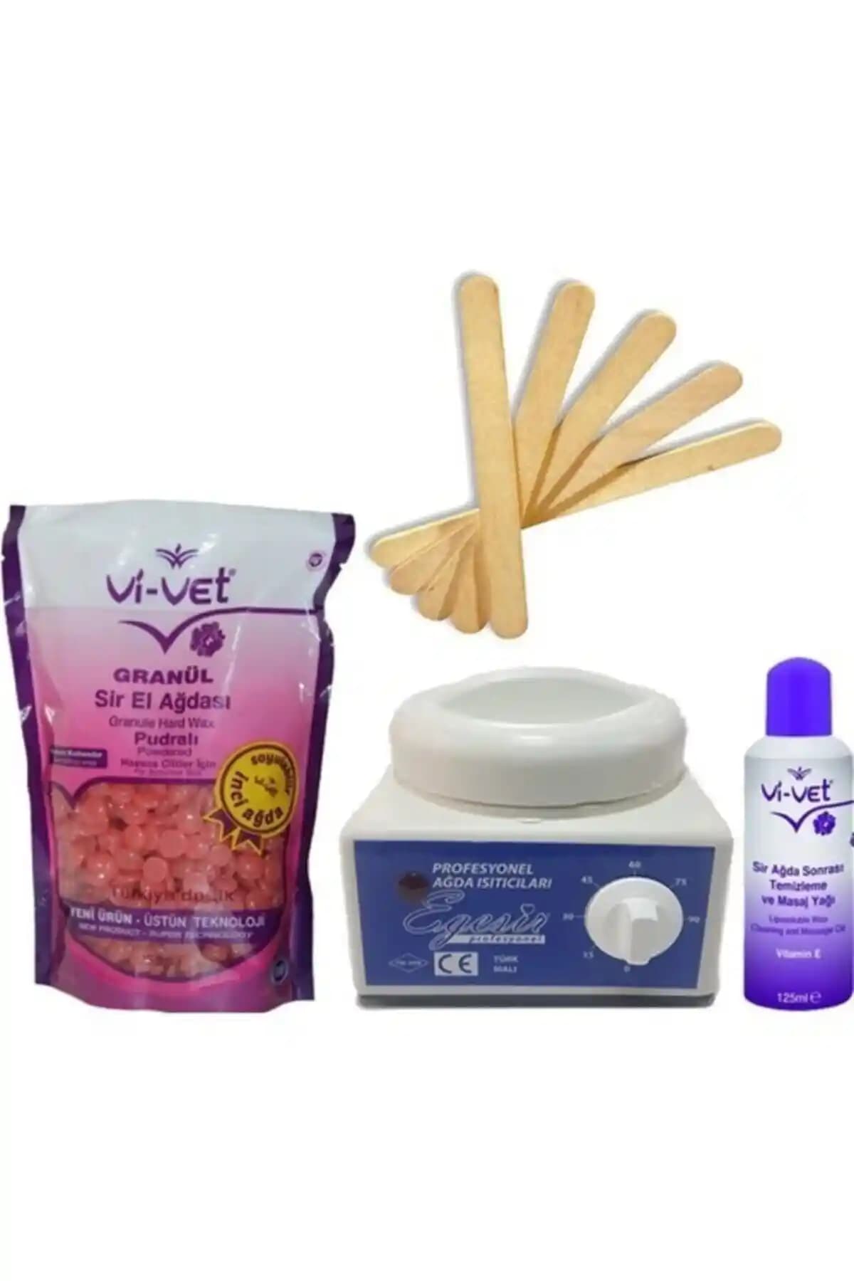Vi Vet Ege Sir Ağda Makine Vivet İnci Ağda Pudralı 4'lü Set Kapsamlı Epilasyon Çözümü