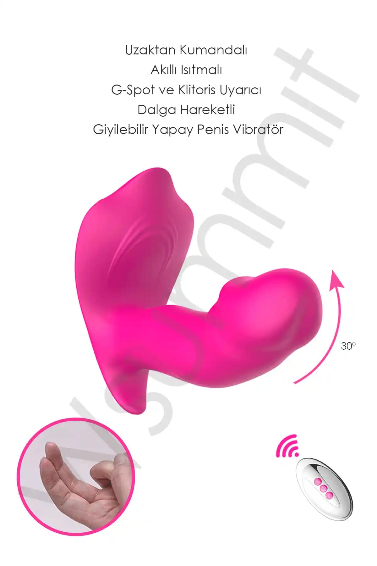 Wsummıt Giyilebilir 2 in 1 G Nokta ve Klitoris Uyarım Vibratörü Akıllı Isıtmalı