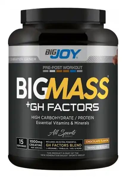 Bigjoy Bigmass GH Factors Karbonhidrat Tozu: Enerji ve Performans Artırıcı Spor Takviyesi