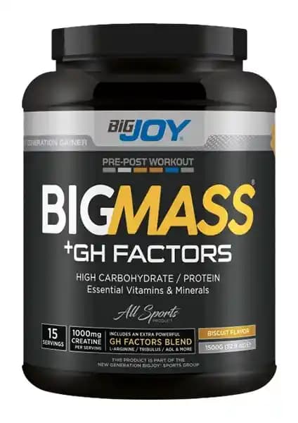 Bigjoy Sports Bigmass GH Factors Bisküvi Aromalı Karbonhidrat Tozu Sporcular İçin Güçlü Destek