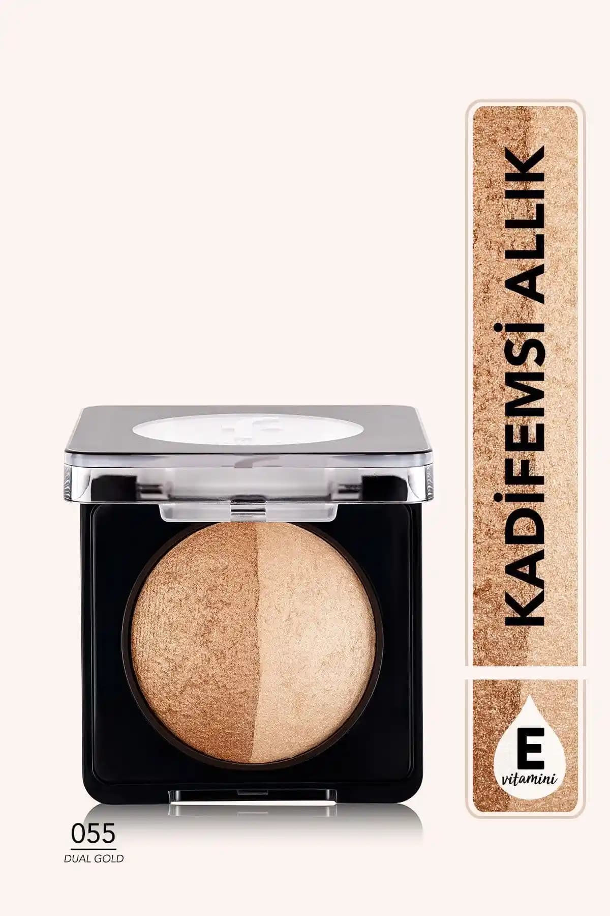 Flormar 055 Dual Gold Işıltılı Fırınlanmış Allık Doğal ve Parlak Görünüm İçin Uygun