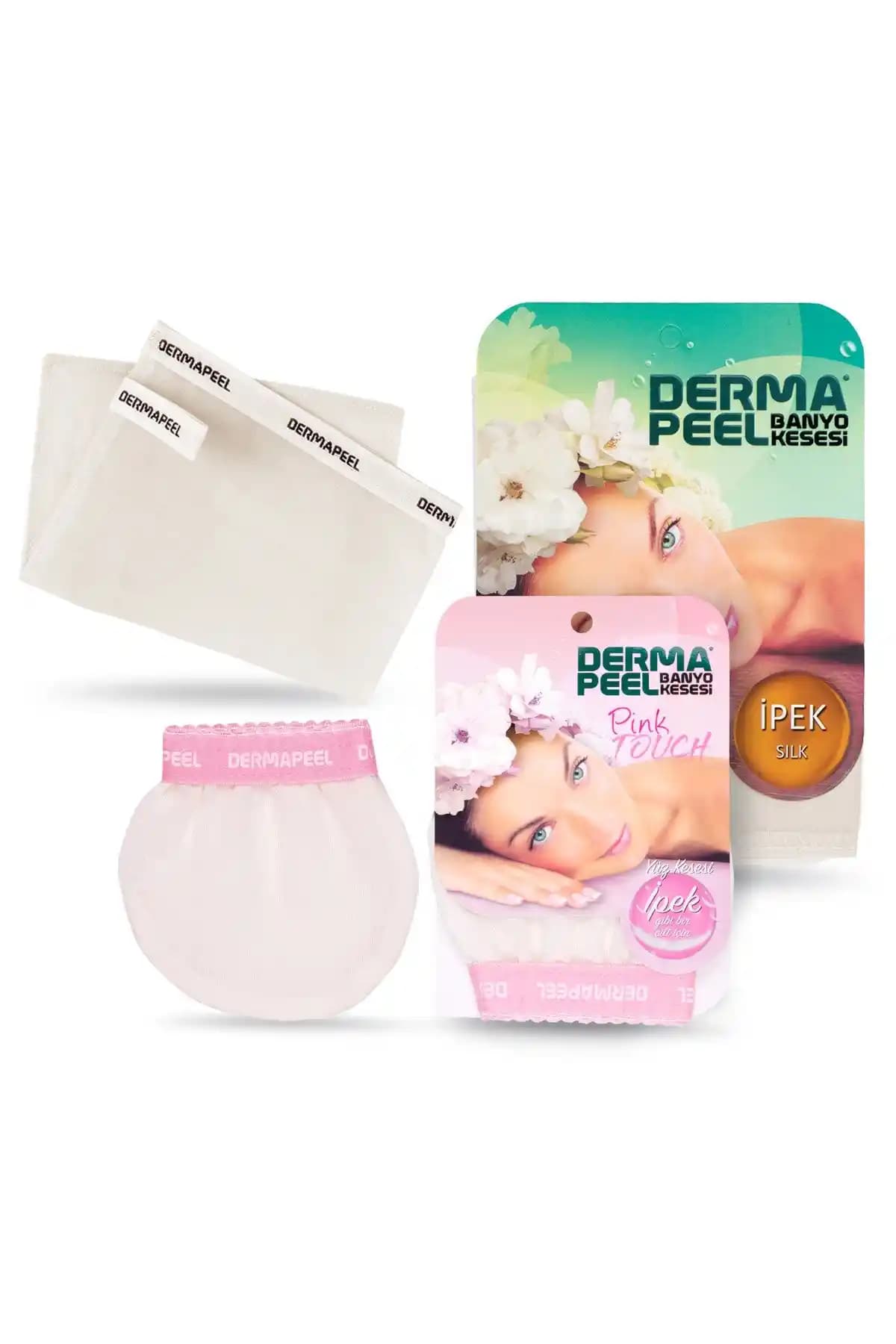 Dermapeel Doğal İpek Banyo Kesesi Pink Touch ile Hassas Ciltlere Nazik Temizlik