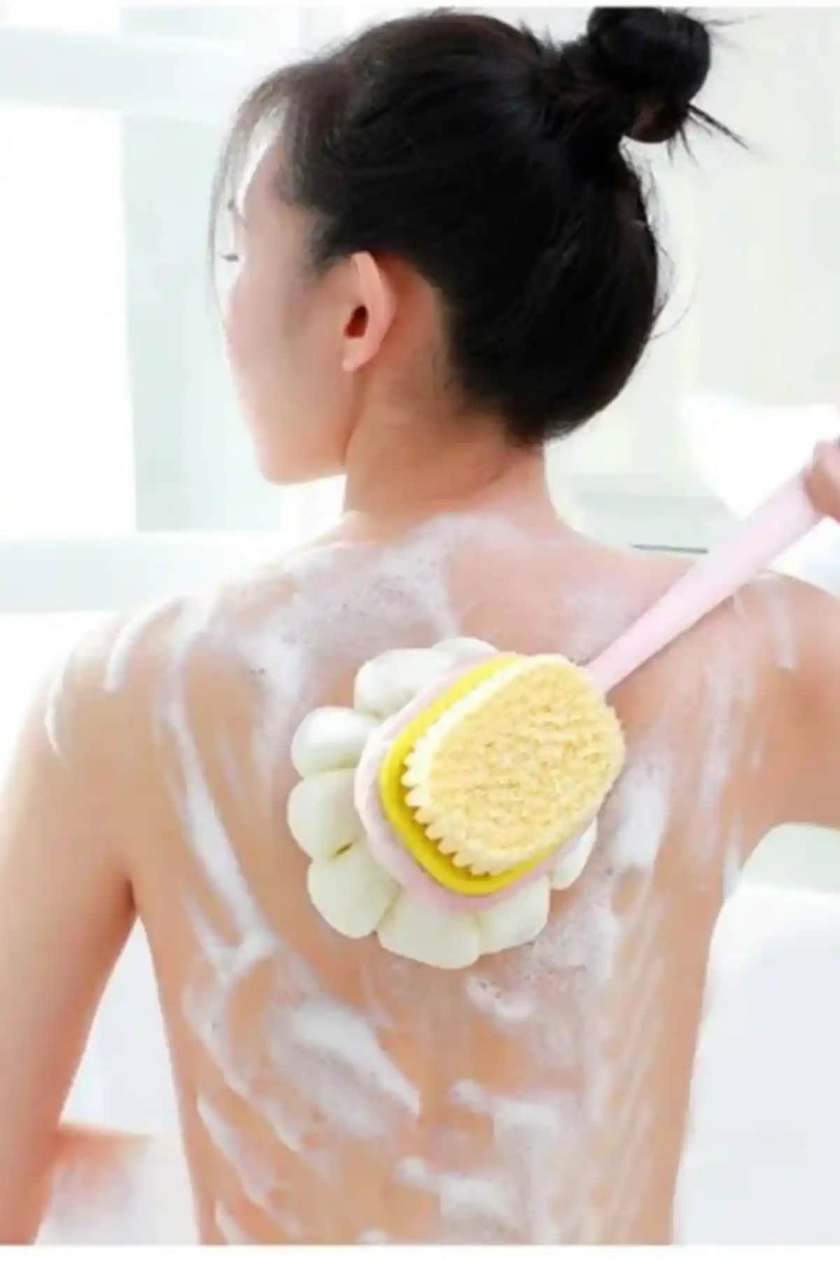 Kitchen Beauty Çift Taraflı Banyo Sırt Kesesi ile Derinlemesine Temizlik ve Cilt Bakımı