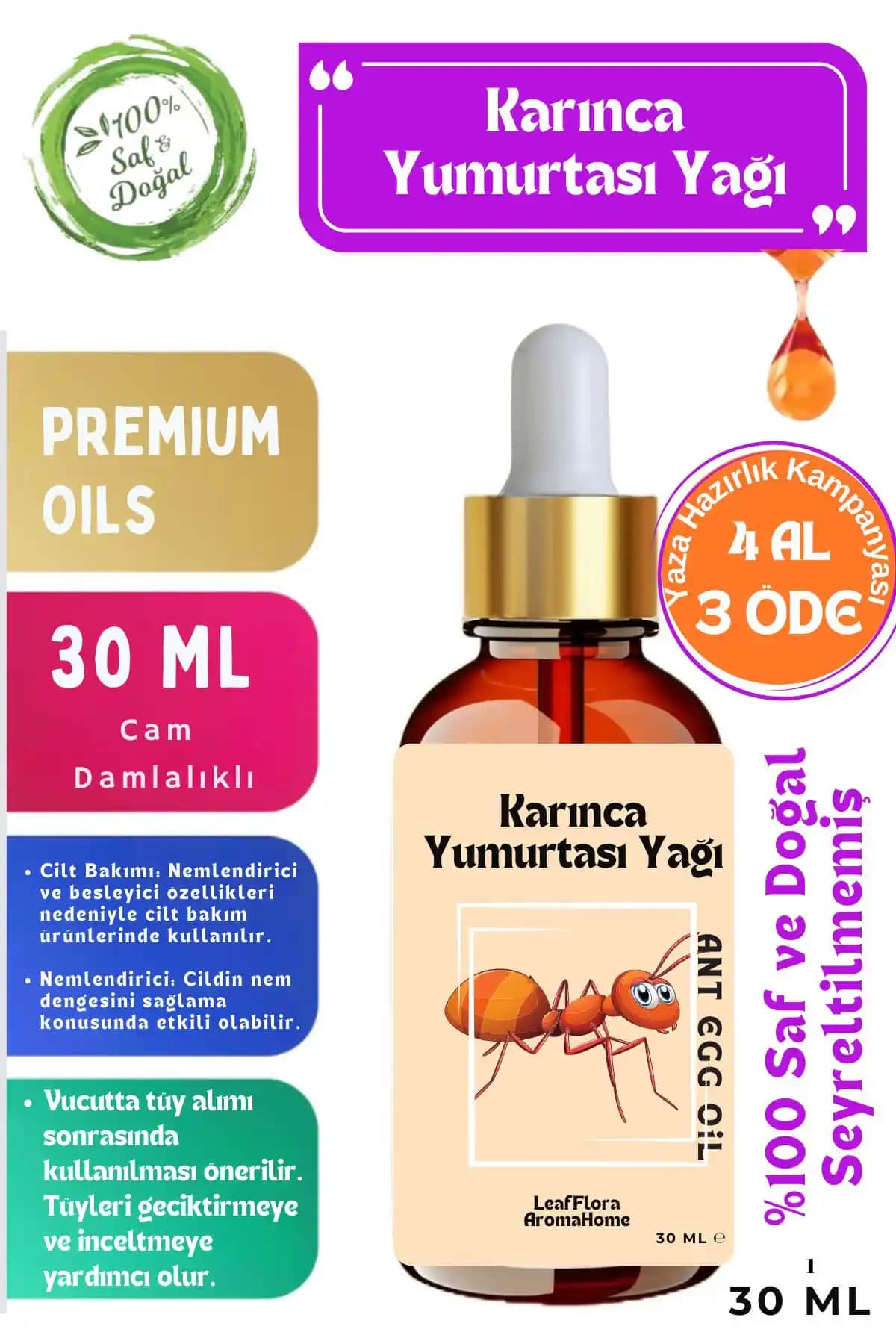 LeafFlora AromaHome Karınca Yumurtası Yağı: Doğal ve Etkili Tüy Azaltıcı Bakım Çözümü